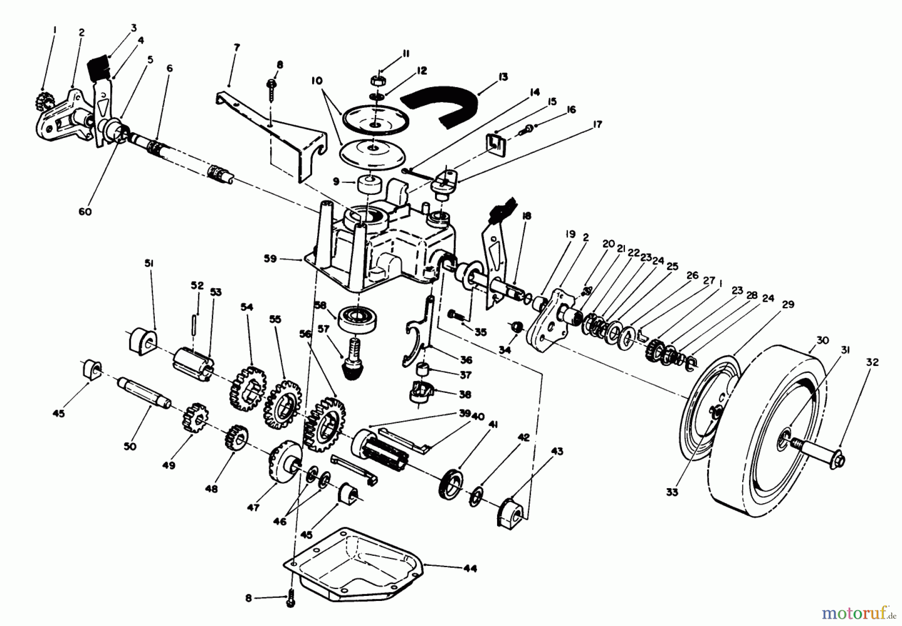 Toro Neu Mowers, Walk-Behind Seite 1 20622 - Toro Lawnmower, 1988 (8000001-8999999) GEAR CASE ASSEMBLY (USED ON UNITS WITH SERIAL NO. 8050000 & UP)