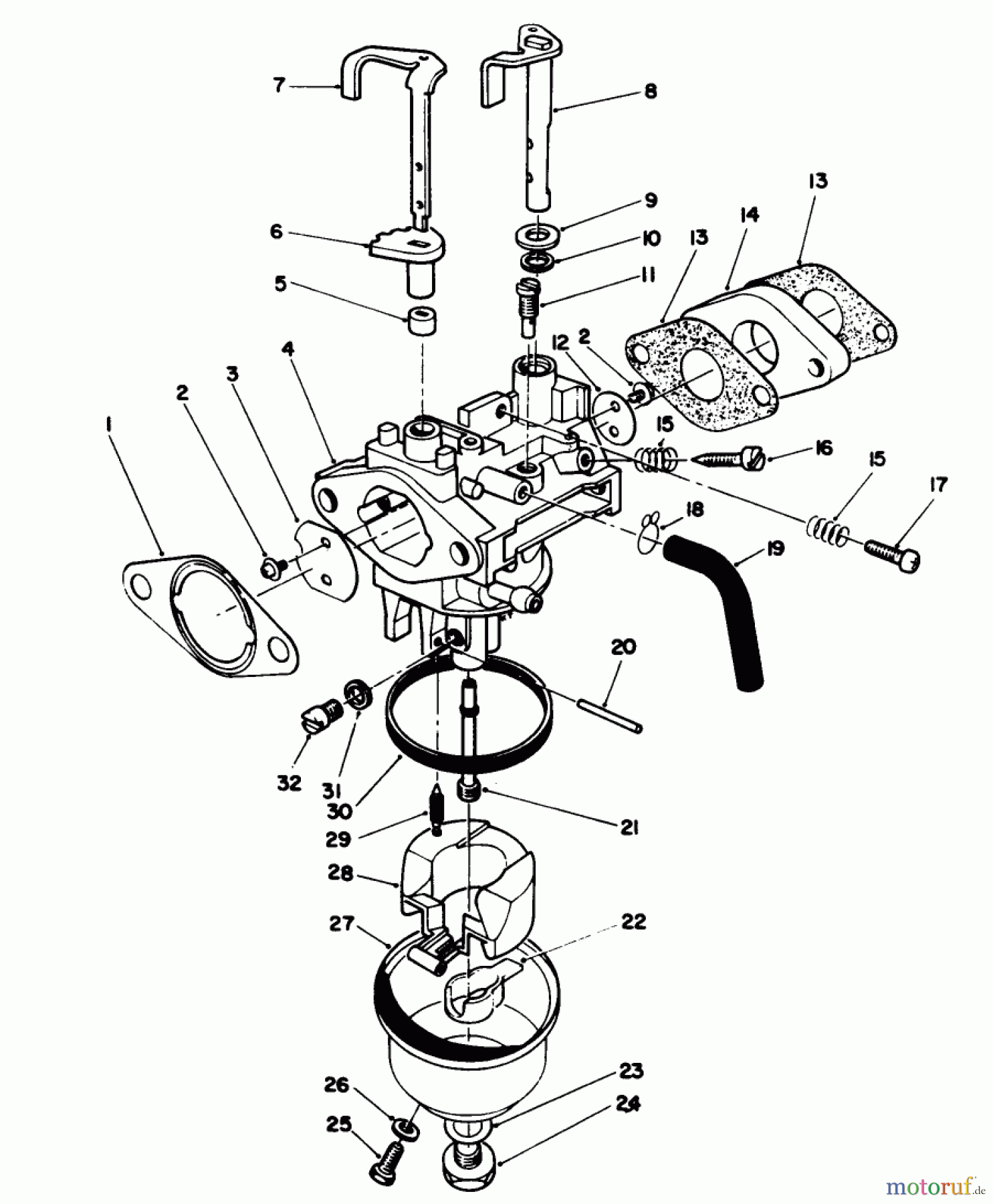  Toro Neu Mowers, Walk-Behind Seite 1 20622 - Toro Lawnmower, 1990 (0000001-0003101) CARBURETOR ASSEMBLY (MODEL NO VMJ8)