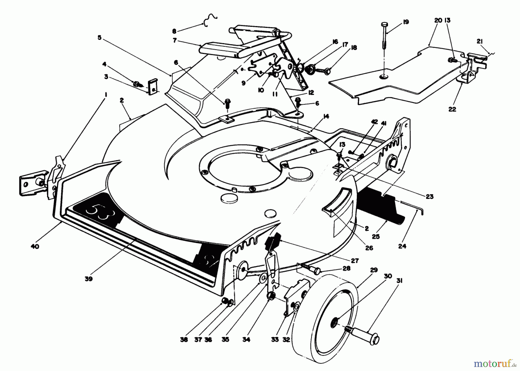 Toro Neu Mowers, Walk-Behind Seite 1 20622C - Toro Lawnmower, 1988 (8000001-8999999) HOUSING ASSEMBLY