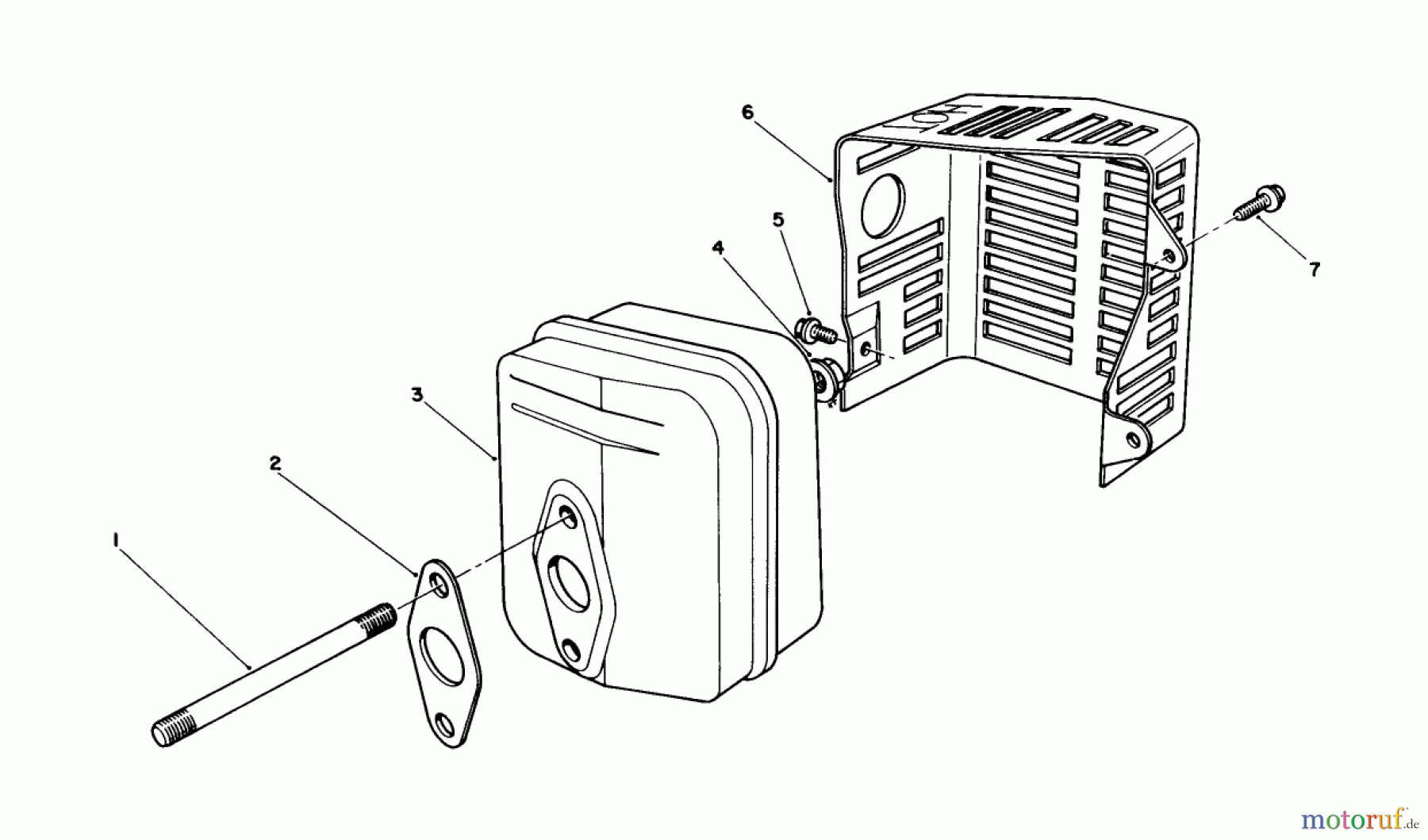 Toro Neu Mowers, Walk-Behind Seite 1 20622C - Toro Lawnmower, 1988 (8000001-8999999) MUFFLER ASSEMBLY (MODEL NO. VMH7)