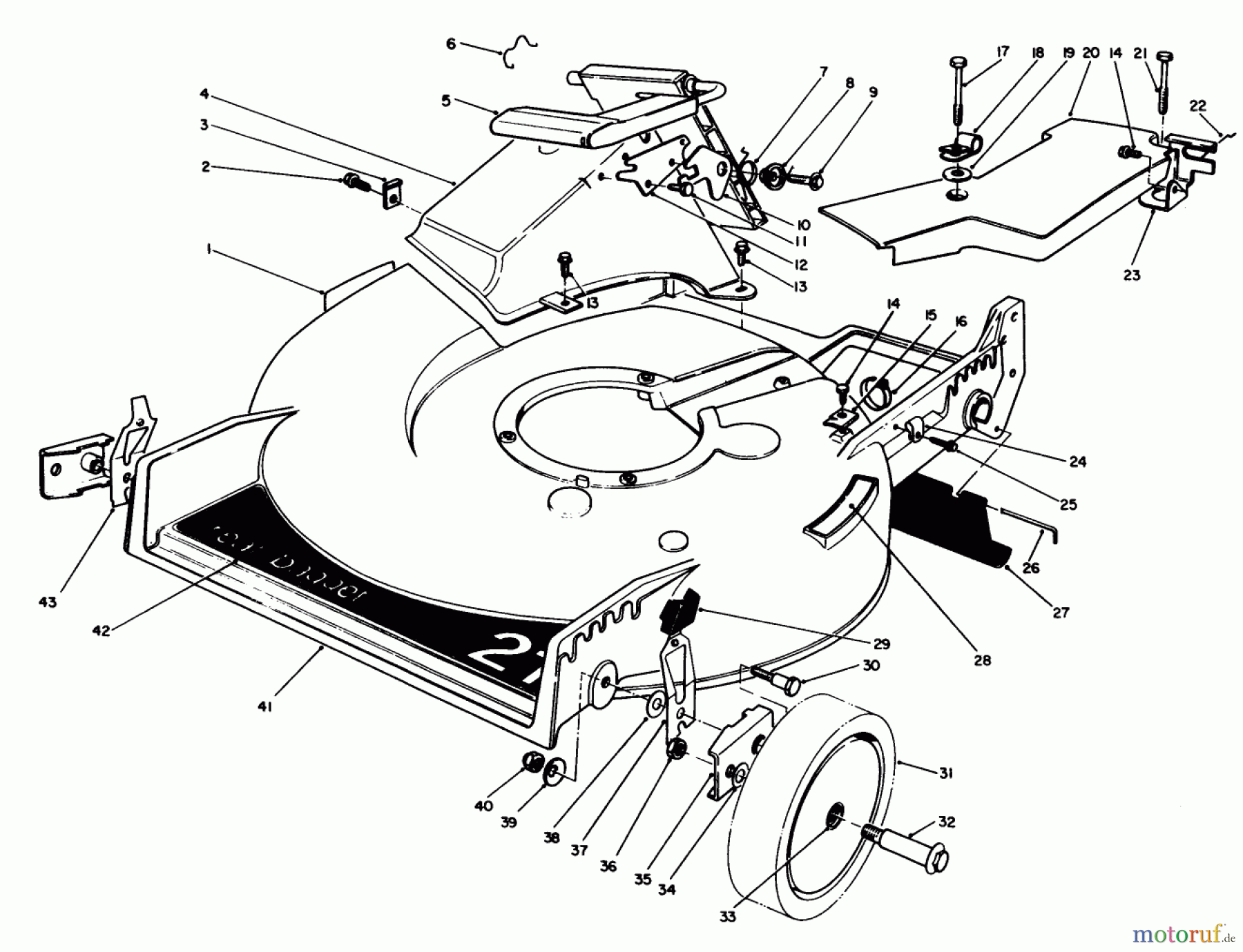  Toro Neu Mowers, Walk-Behind Seite 1 20624 - Toro Lawnmower, 1988 (8000001-8999999) HOUSING ASSEMBLY