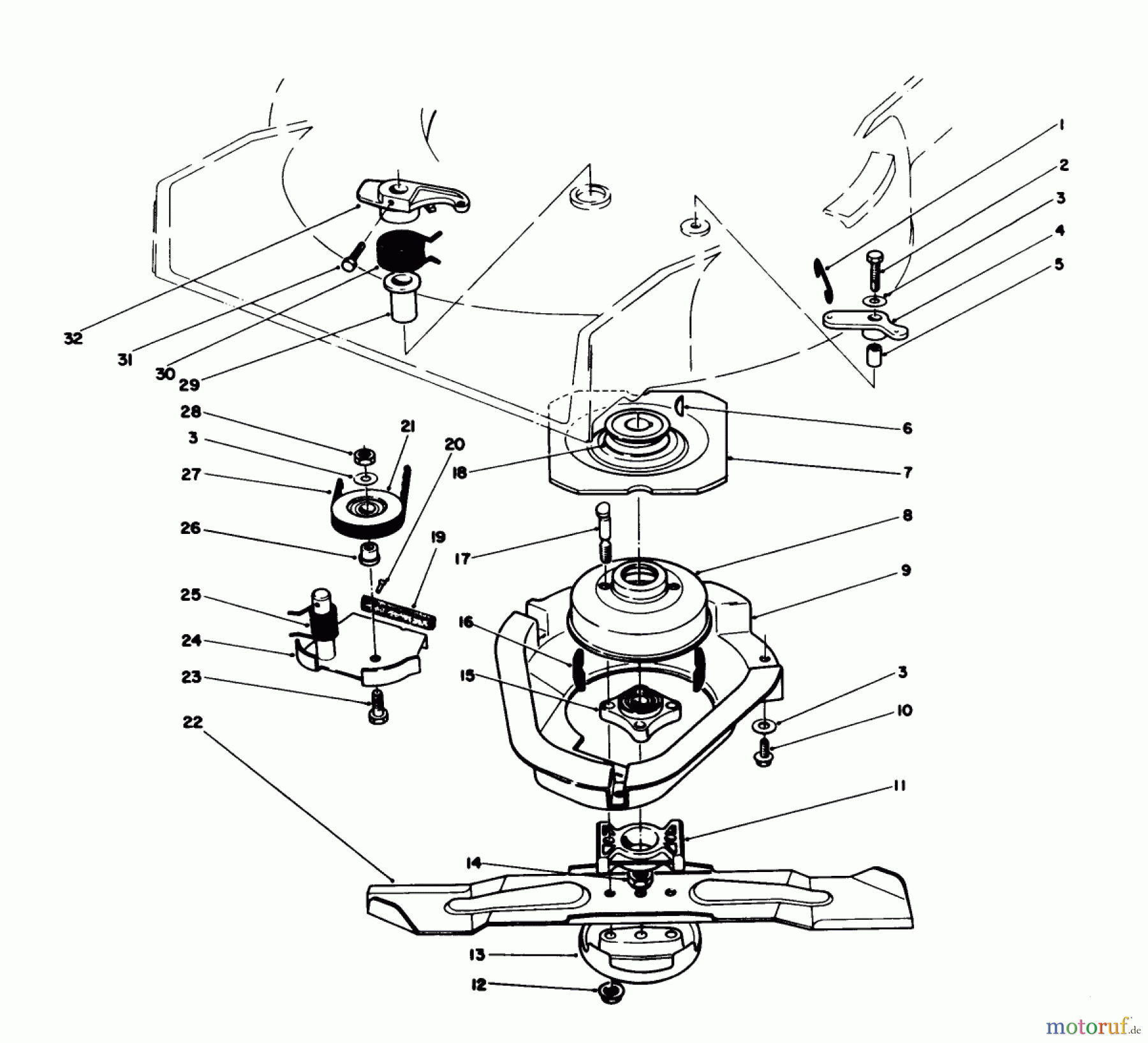  Toro Neu Mowers, Walk-Behind Seite 1 20624C - Toro Lawnmower, 1988 (8000001-8999999) BLADE & BRAKE CLUTCH ASSEMBLY