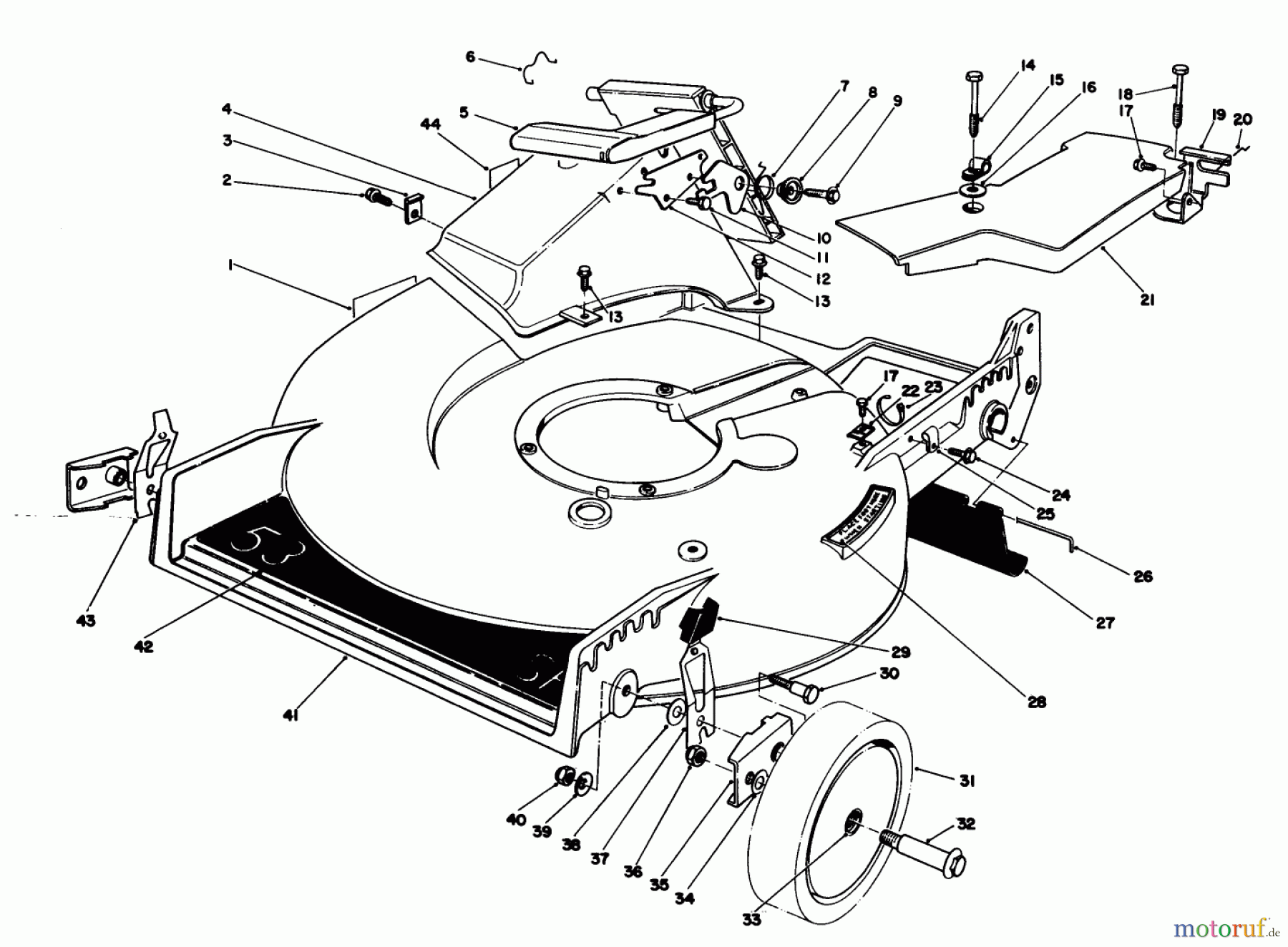  Toro Neu Mowers, Walk-Behind Seite 1 20624C - Toro Lawnmower, 1988 (8000001-8999999) HOUSING ASSEMBLY