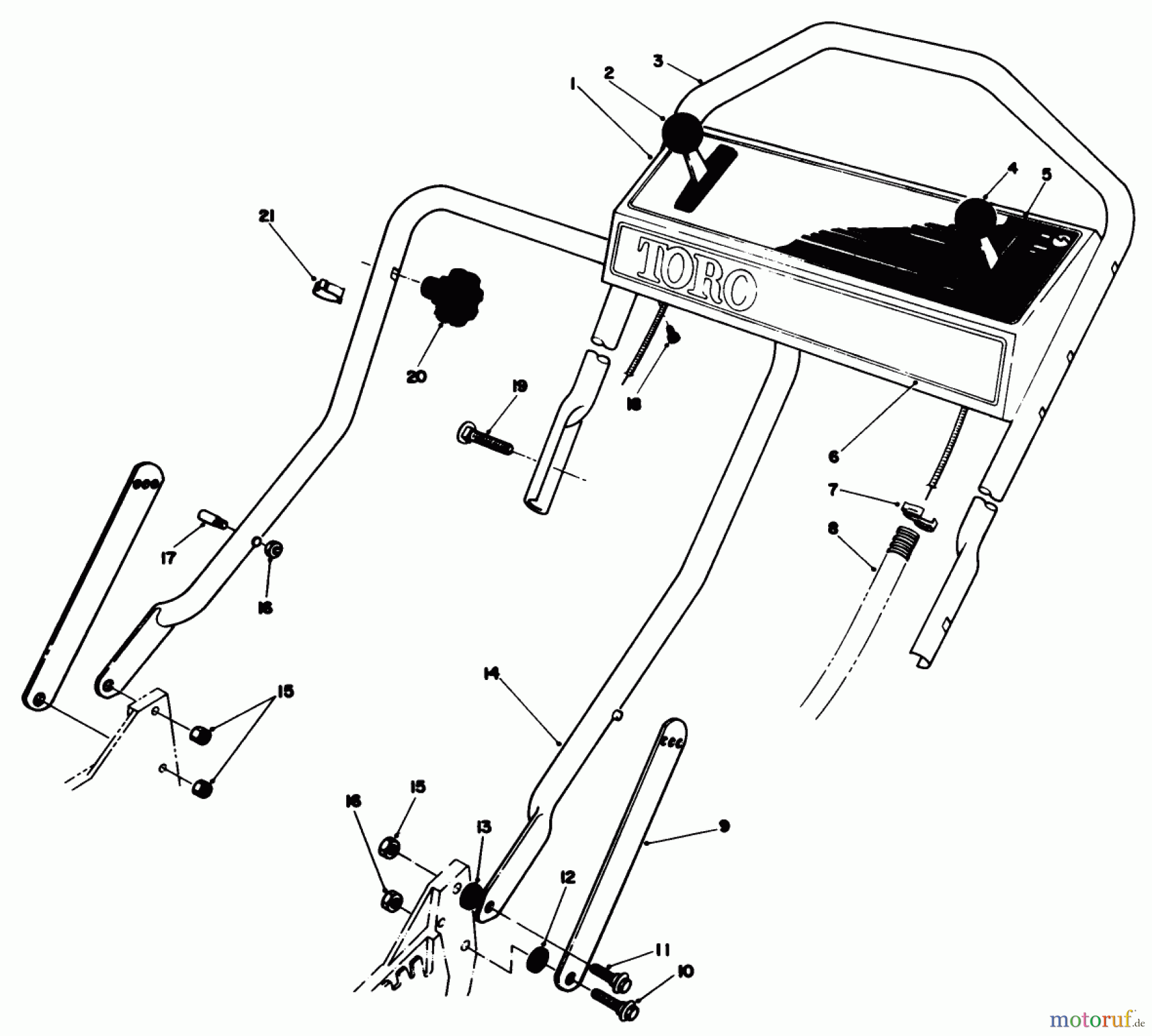 Toro Neu Mowers, Walk-Behind Seite 1 20626C - Toro Lawnmower, 1987 (7000001-7999999) HANDLE ASSEMBLY