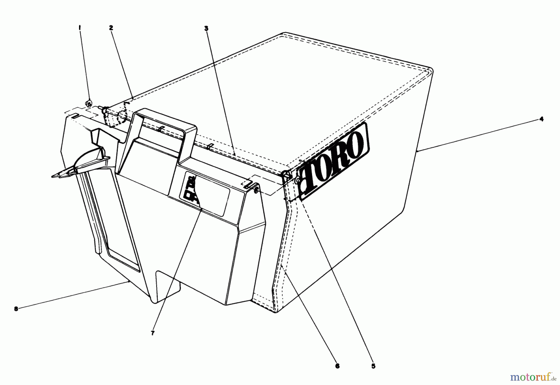  Toro Neu Mowers, Walk-Behind Seite 1 20627C - Toro Lawnmower, 1987 (7000001-7999999) GRASS BAG ASSEMBLY NO. 11-0189