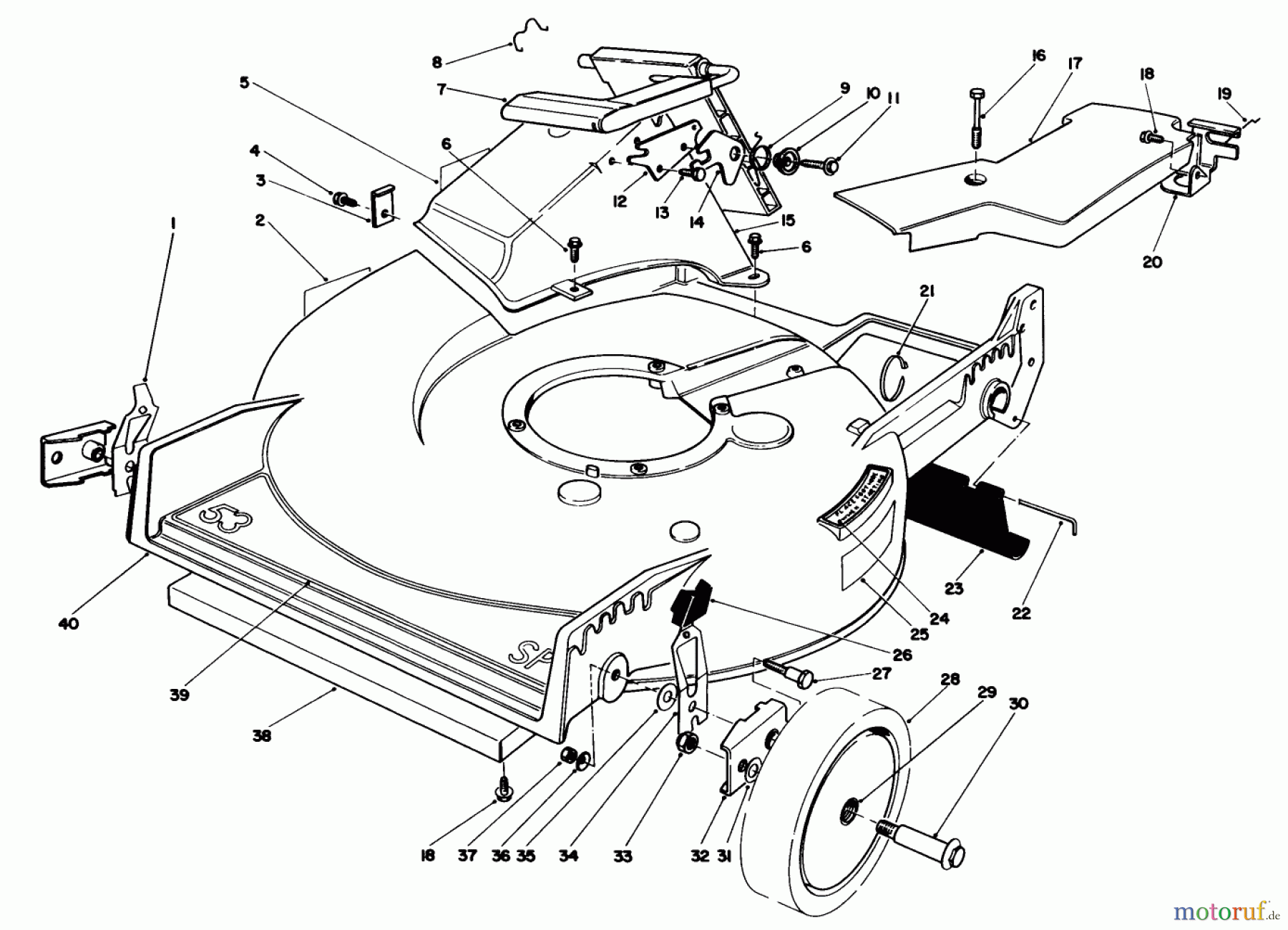  Toro Neu Mowers, Walk-Behind Seite 1 20627C - Toro Lawnmower, 1987 (7000001-7999999) HOUSING ASSEMBLY