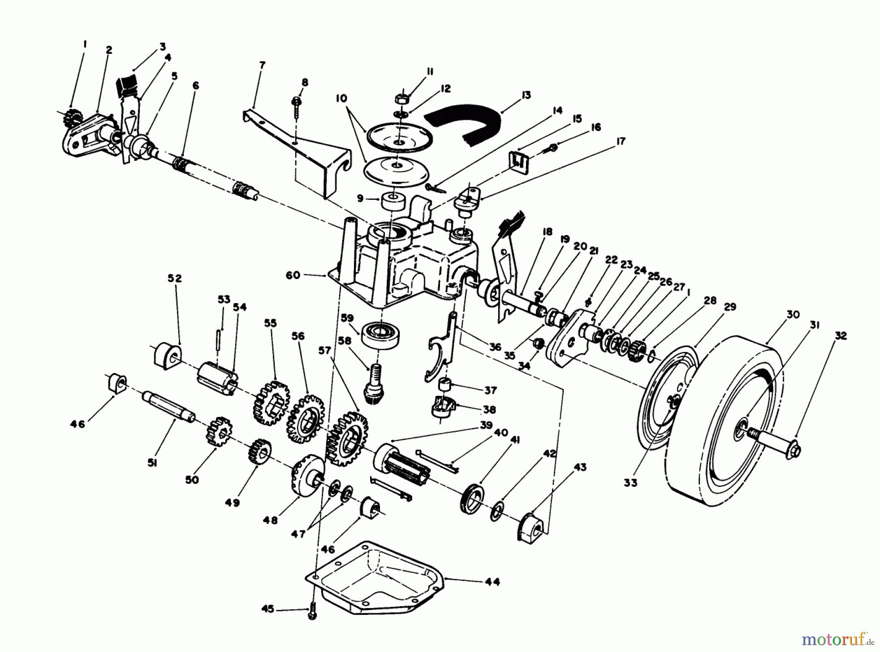  Toro Neu Mowers, Walk-Behind Seite 1 20627C - Toro Lawnmower, 1988 (8000001-8999999) GEAR CASE ASSEMBLY