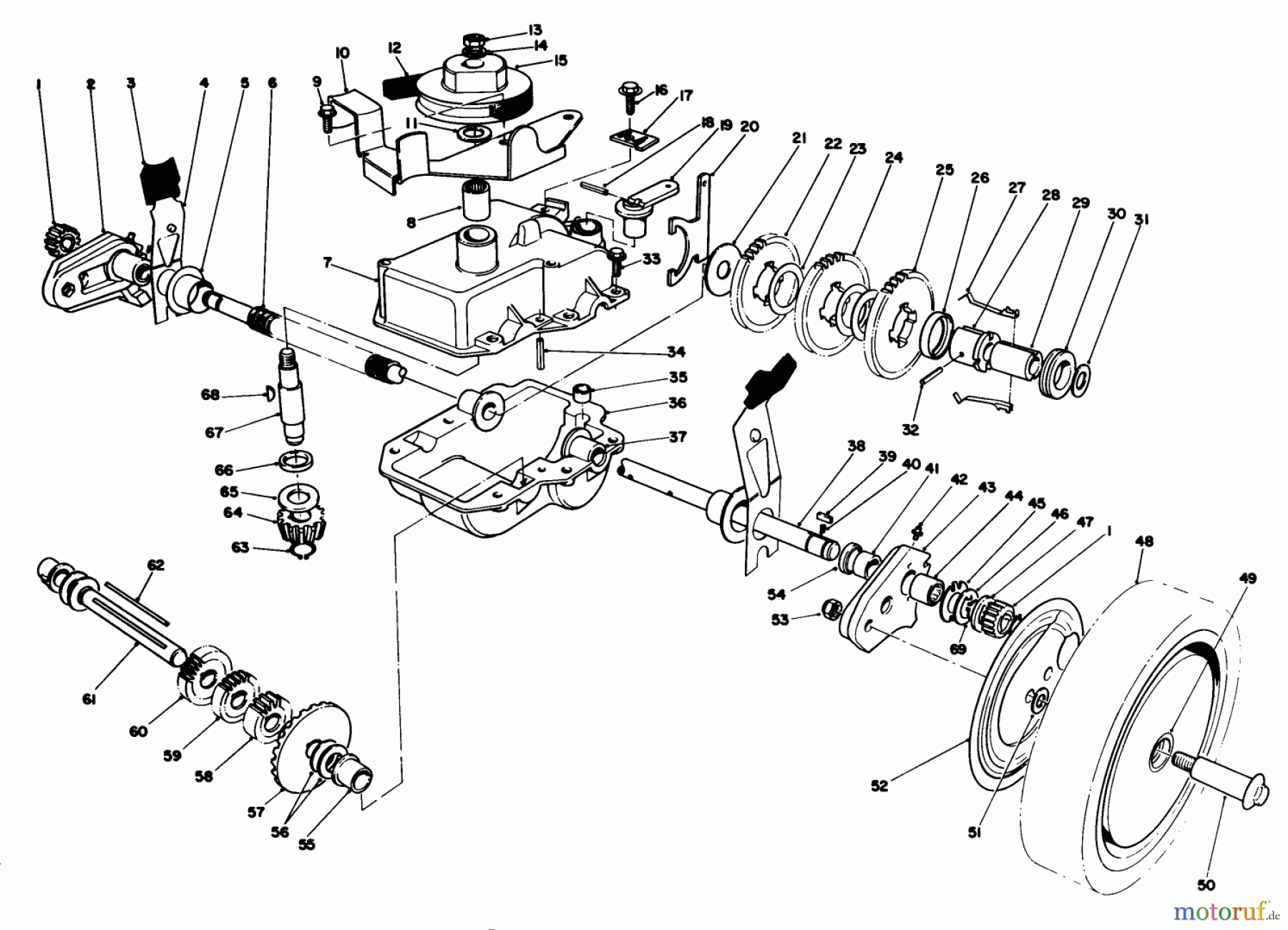 Toro Neu Mowers, Walk-Behind Seite 1 20628C - Toro Lawnmower, 1987 (7000001-7999999) GEAR CASE ASSEMBLY