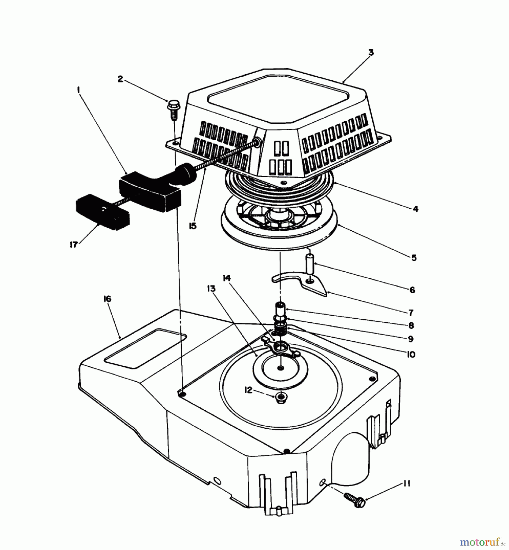  Toro Neu Mowers, Walk-Behind Seite 1 20628C - Toro Lawnmower, 1988 (8000001-8999999) RECOIL ASSEMBLY