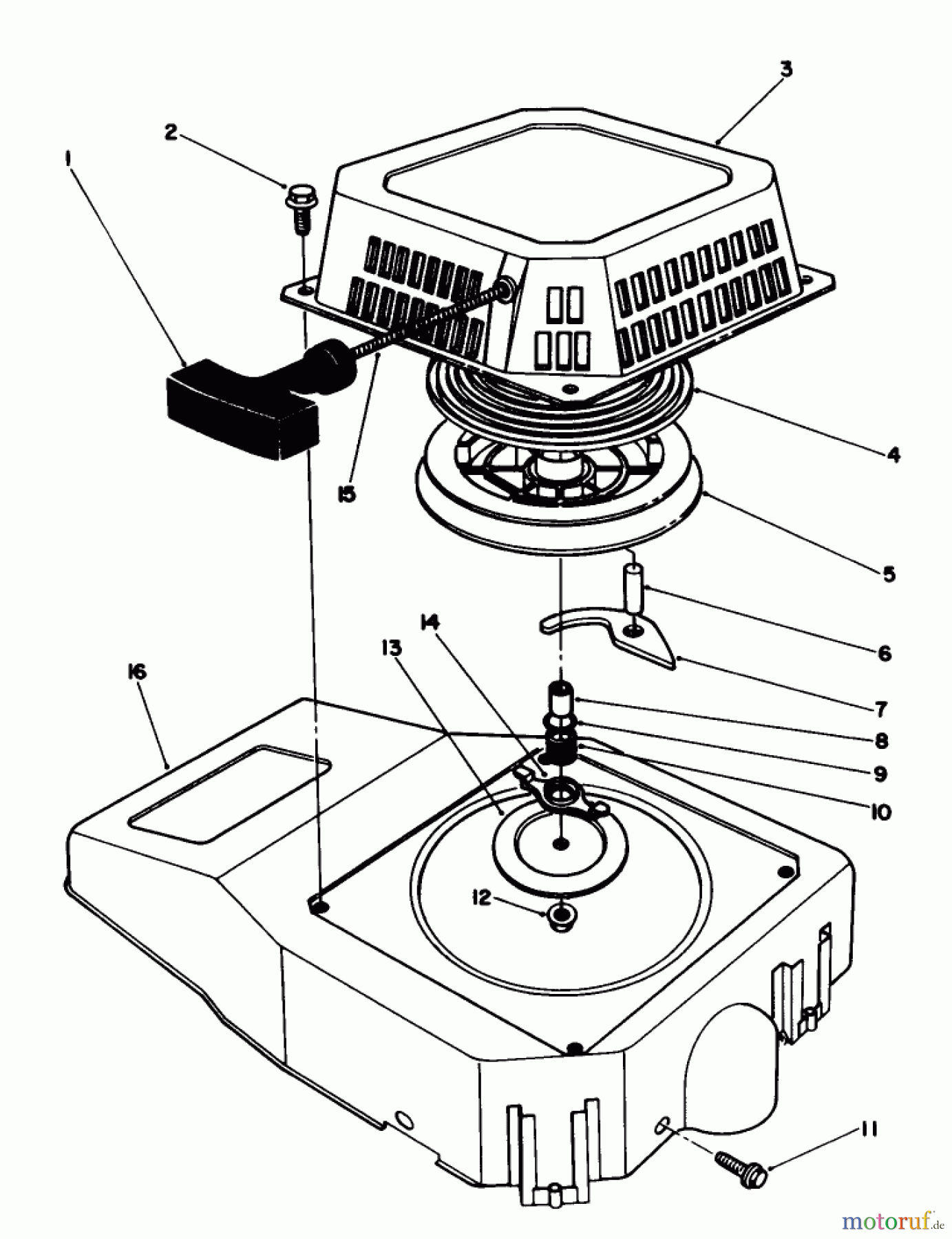 Toro Neu Mowers, Walk-Behind Seite 1 20629C - Toro Lawnmower, 1986 (6000001-6999999) RECOIL ASSEMBLY