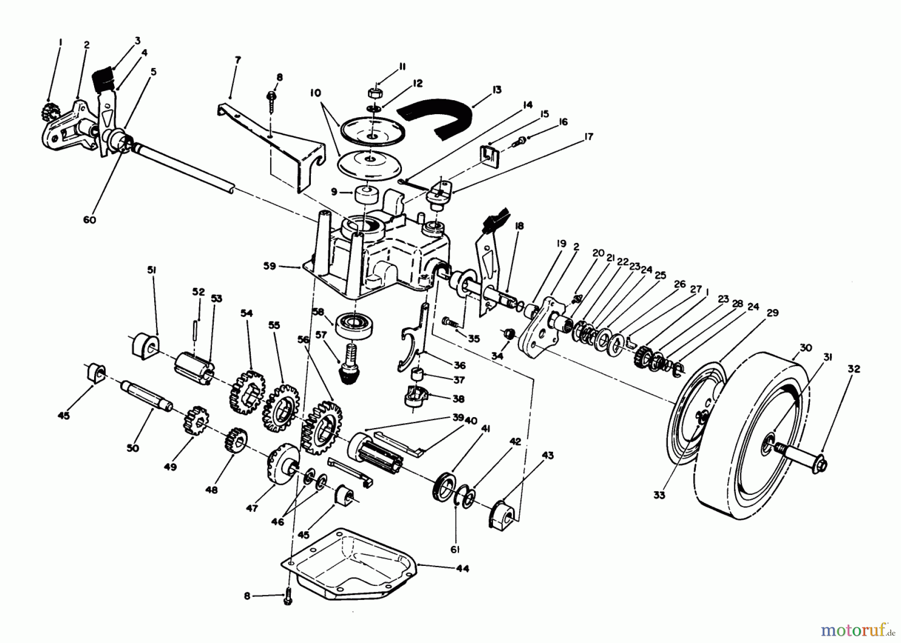  Toro Neu Mowers, Walk-Behind Seite 1 20632 - Toro Lawnmower, 1989 (9000001-9999999) GEAR CASE ASSEMBLY