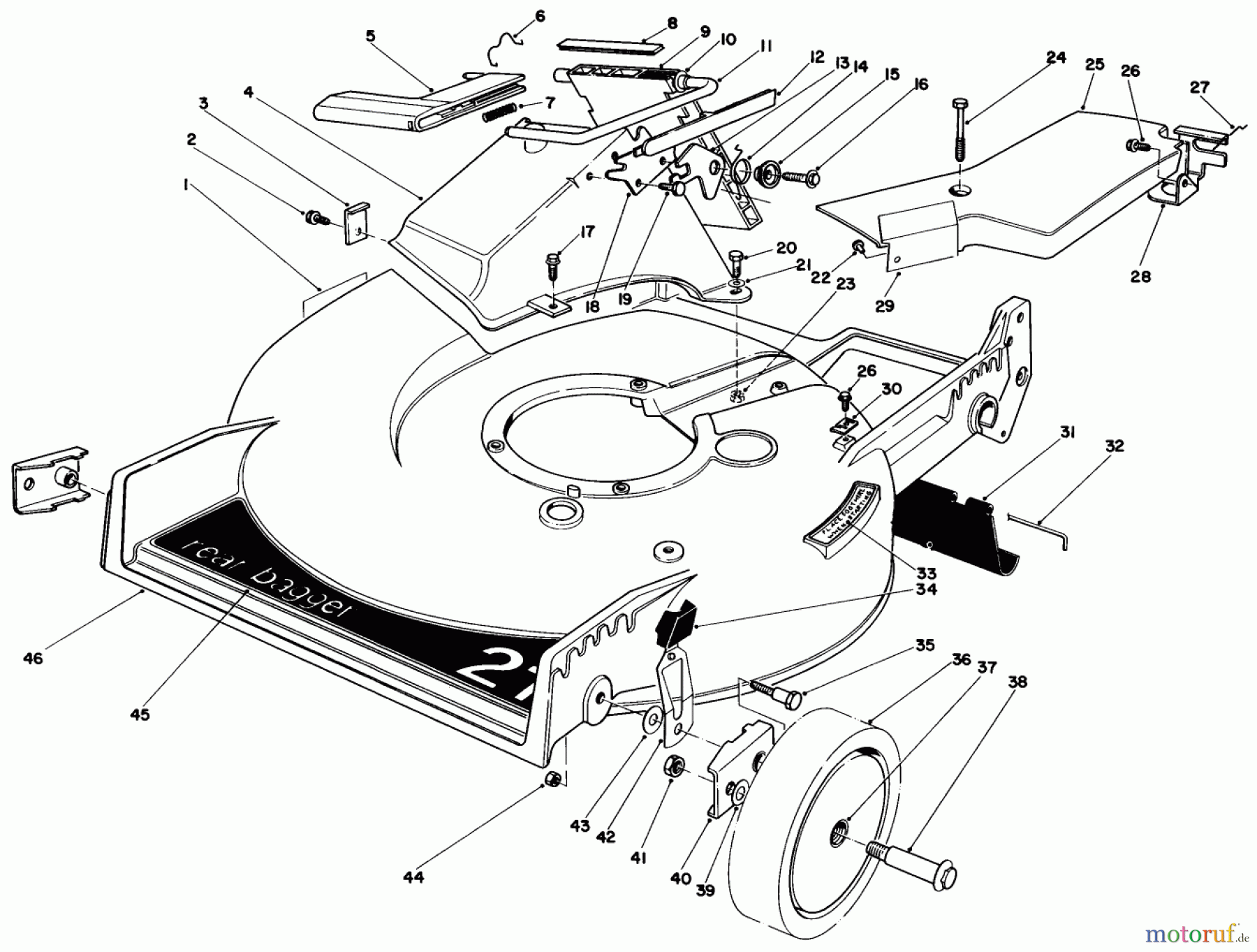  Toro Neu Mowers, Walk-Behind Seite 1 20661 - Toro Lawnmower, 1983 (3000001-3999999) HOUSING ASSEMBLY