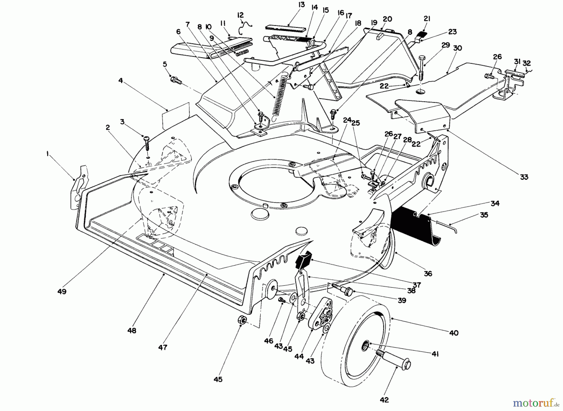  Toro Neu Mowers, Walk-Behind Seite 1 20666 - Toro Lawnmower, 1990 (0000001-0999999) HOUSING ASSEMBLY