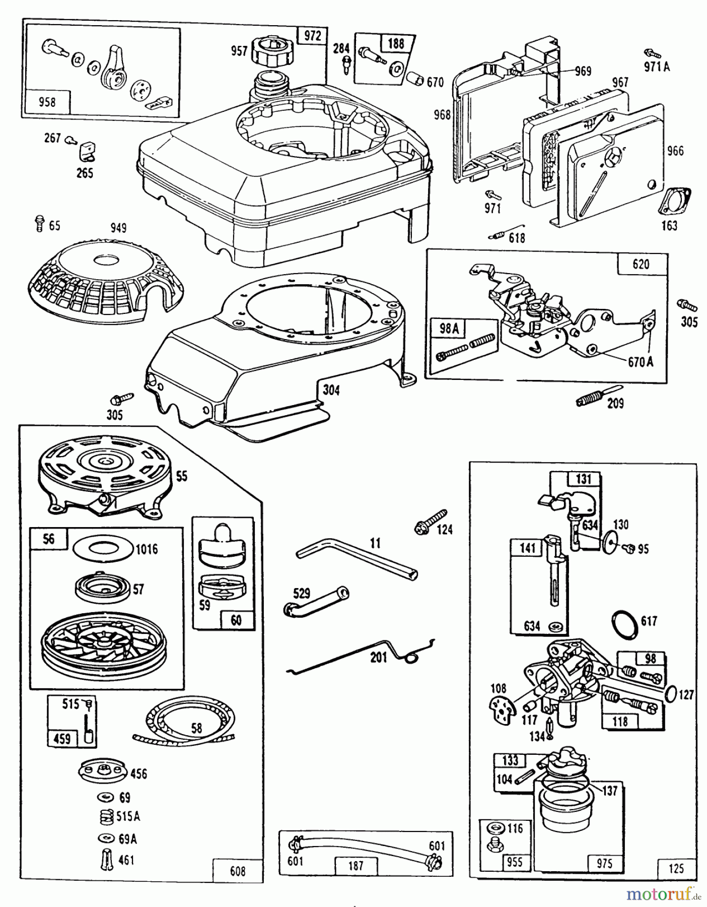 Toro Neu Mowers, Walk-Behind Seite 1 20668 - Toro Lawnmower, 1990 (0000001-0999999) ENGINE MODEL NO. 124702-3115-01 #2