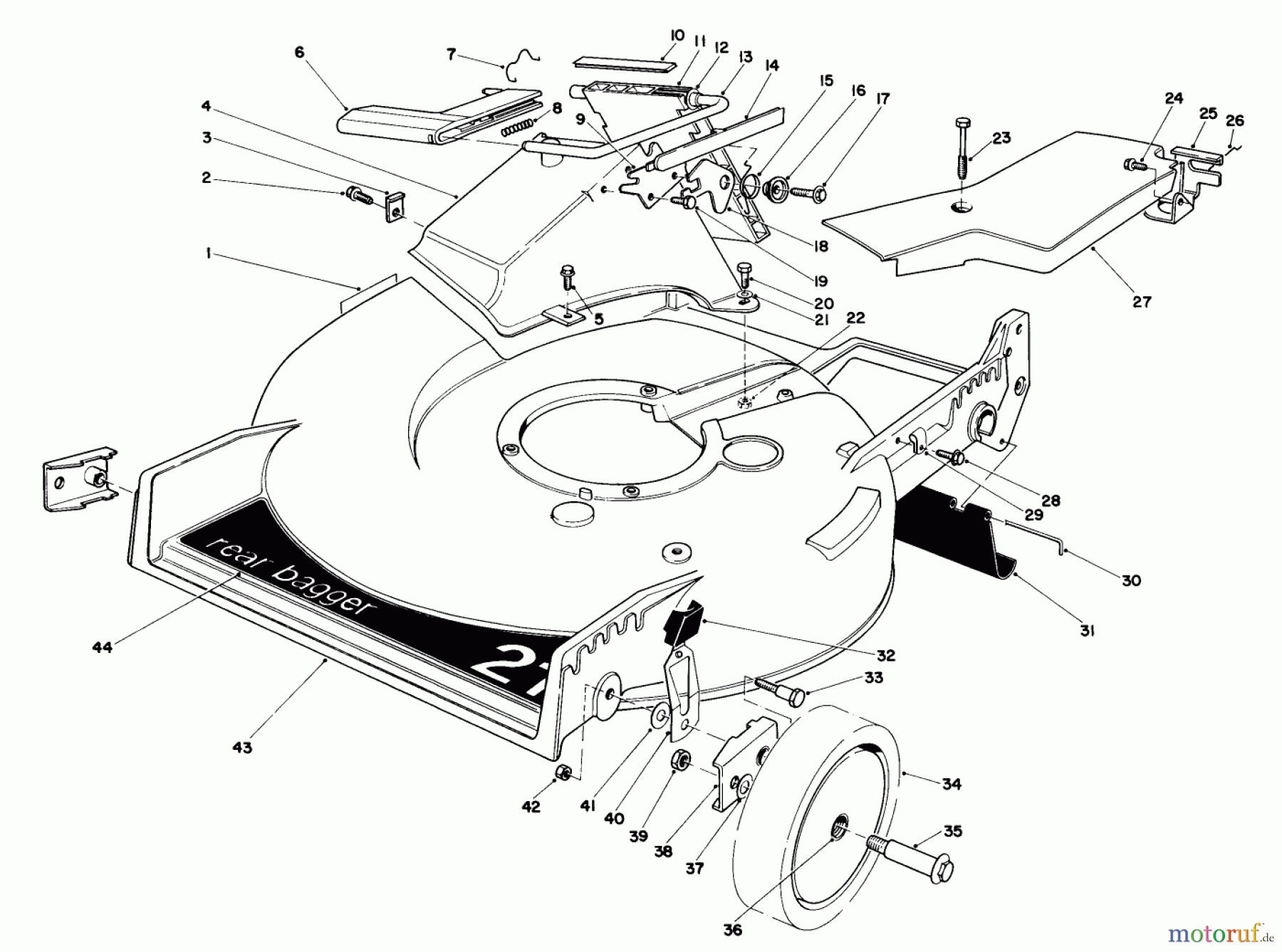  Toro Neu Mowers, Walk-Behind Seite 1 20671 - Toro Lawnmower, 1983 (3000001-3999999) HOUSING ASSEMBLY