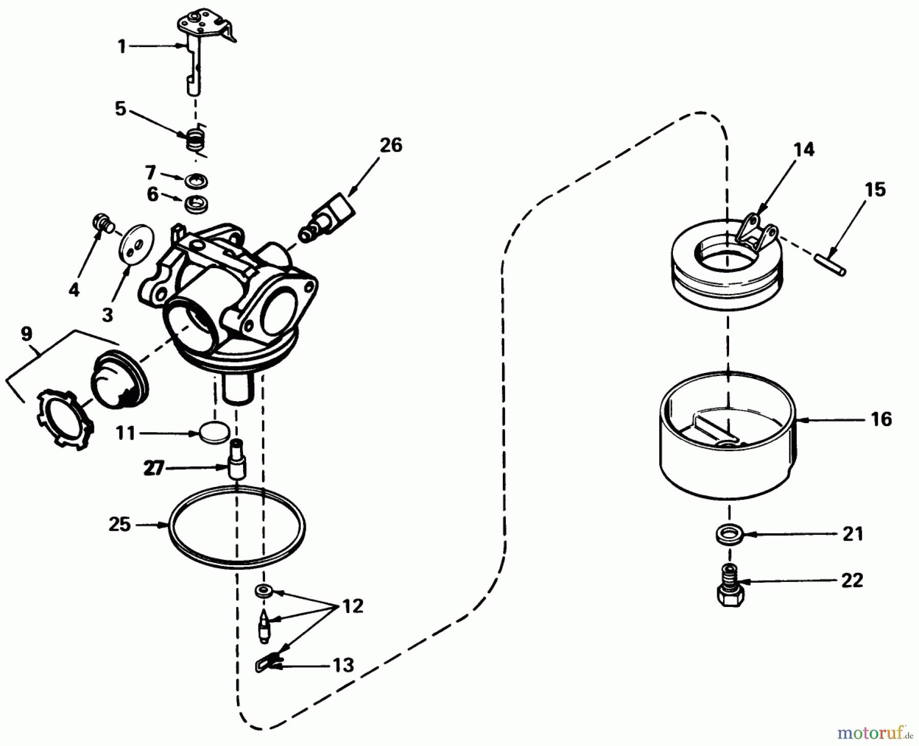 Toro Neu Mowers, Walk-Behind Seite 1 20671 - Toro Lawnmower, 1989 (9000001-9999999) CARBURETOR NO. 632050A