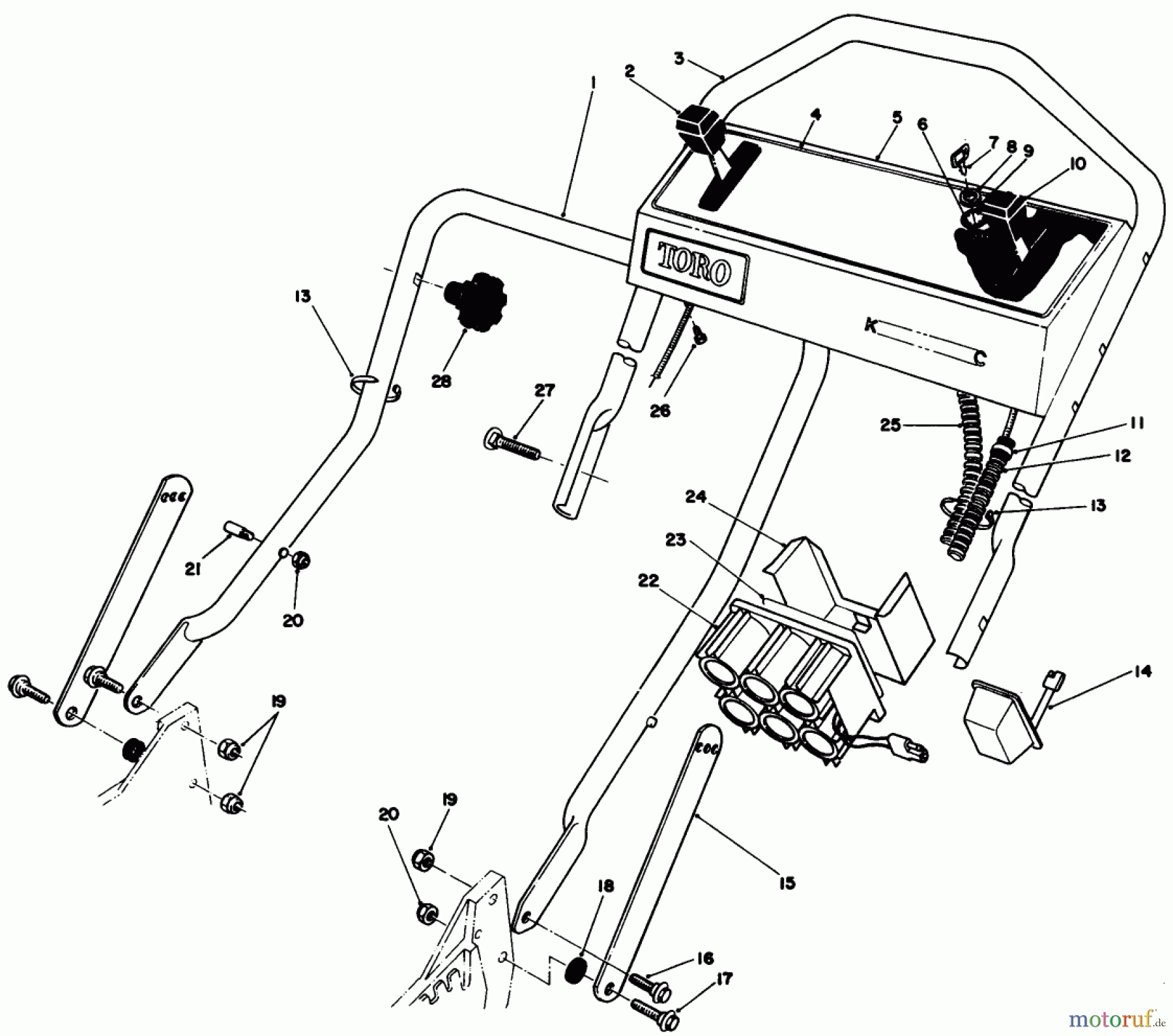 Toro Neu Mowers, Walk-Behind Seite 1 20677 - Toro Lawnmower, 1989 (9000001-9999999) HANDLE ASSEMBLY (SERIAL NO. 9000101-9005855)(9006400 & UP)