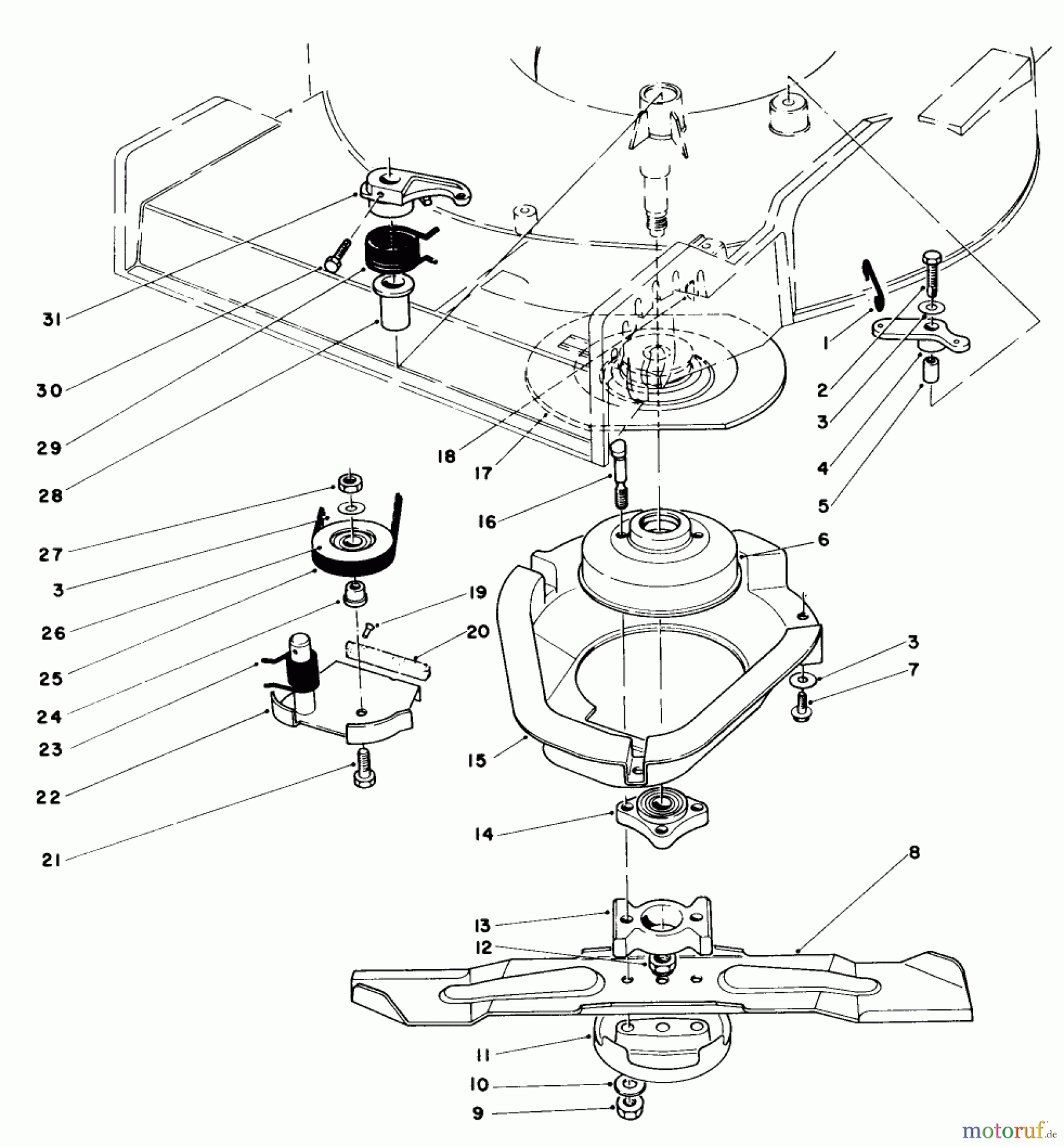  Toro Neu Mowers, Walk-Behind Seite 1 20672 - Toro Lawnmower, 1984 (4000001-4999999) BLADE BRAKE CLUTCH ASSEMBLY