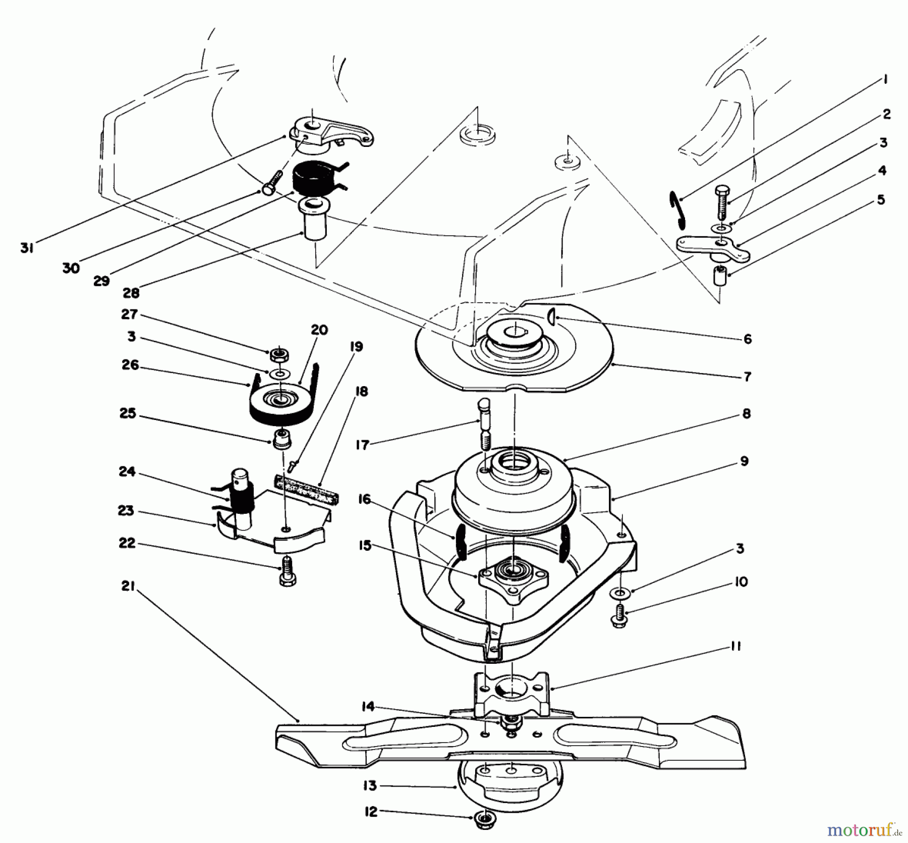  Toro Neu Mowers, Walk-Behind Seite 1 20672 - Toro Lawnmower, 1985 (5000001-5999999) BLADE BRAKE CLUTCH ASSEMBLY