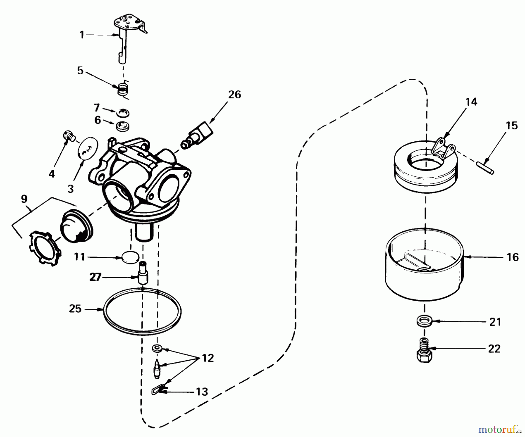Toro Neu Mowers, Walk-Behind Seite 1 20672 - Toro Lawnmower, 1985 (5000001-5999999) CARBURETOR NO. 632050A