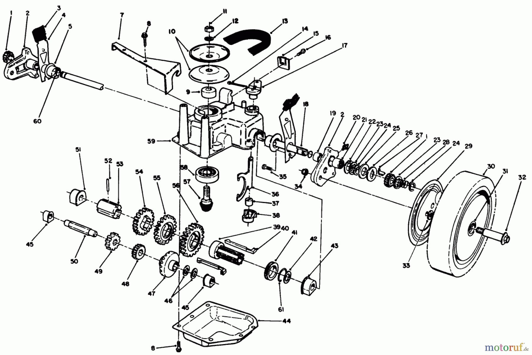  Toro Neu Mowers, Walk-Behind Seite 1 20677 - Toro Lawnmower, 1990 (0000001-0002101) GEAR CASE ASSEMBLY