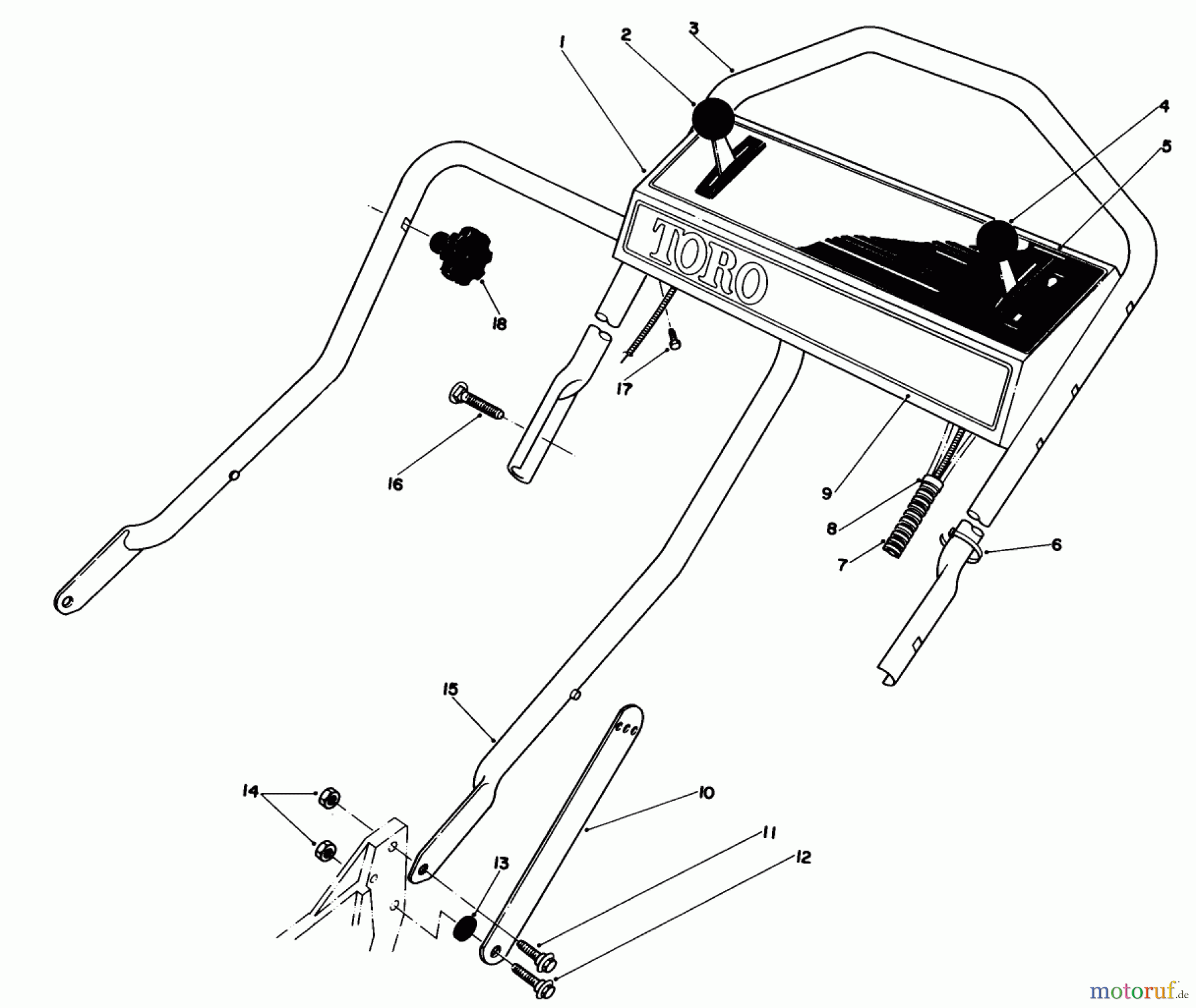  Toro Neu Mowers, Walk-Behind Seite 1 20680 - Toro Lawnmower, 1983 (3000001-3999999) HANDLE ASSEMBLY