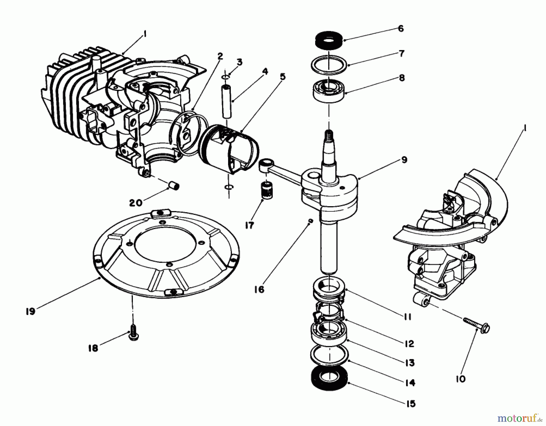 Toro Neu Mowers, Walk-Behind Seite 1 20680 - Toro Lawnmower, 1984 (4000001-4999999) CRANKSHAFT ASSEMBLY