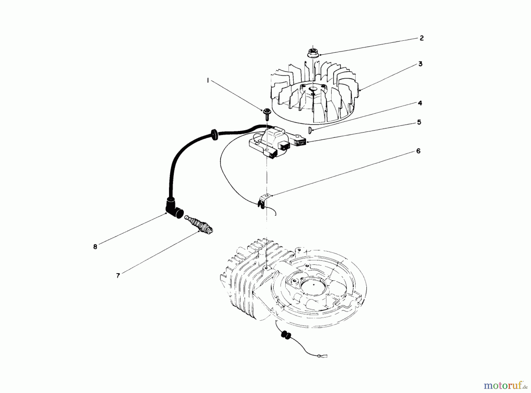 Toro Neu Mowers, Walk-Behind Seite 1 20680 - Toro Lawnmower, 1990 (0000001-0999999) IGNITION ASSEMBLY (MODEL NO. 47PK9-1)