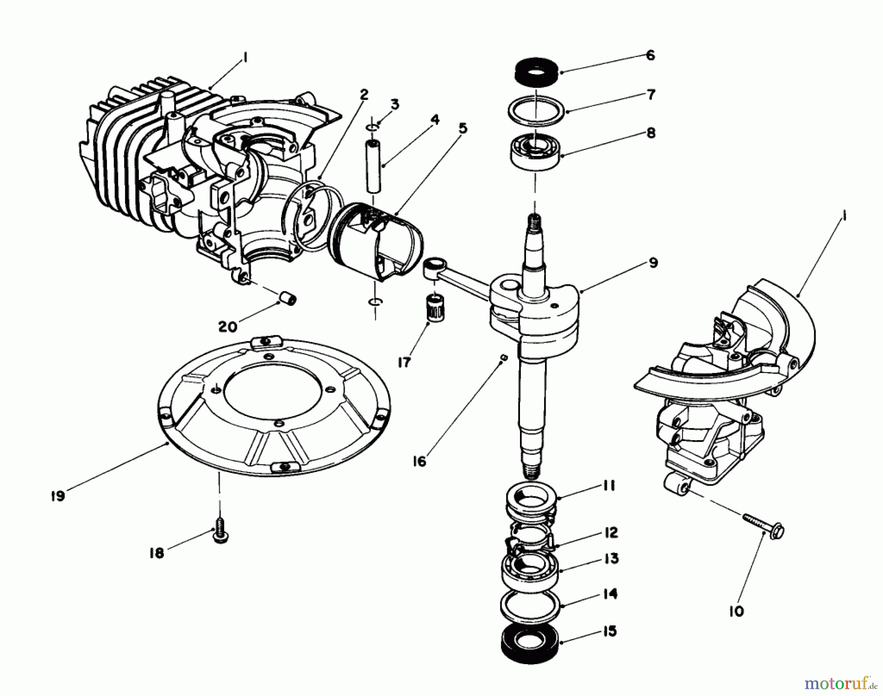  Toro Neu Mowers, Walk-Behind Seite 1 20684 - Toro Lawnmower, 1985 (5000001-5999999) CRANKSHAFT ASSEMBLY