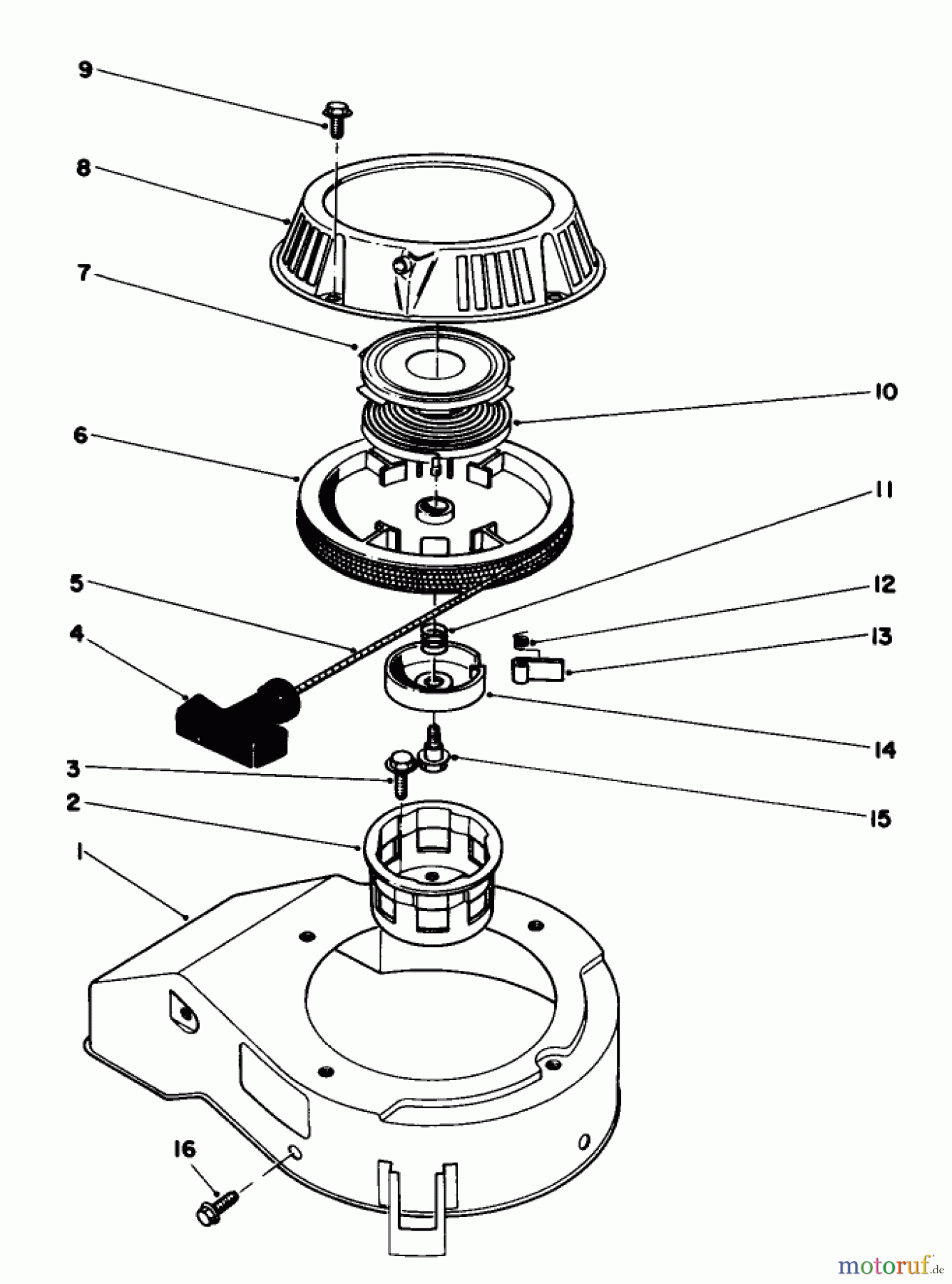 Toro Neu Mowers, Walk-Behind Seite 1 20684 - Toro Lawnmower, 1985 (5000001-5999999) RECOIL ASSEMBLY