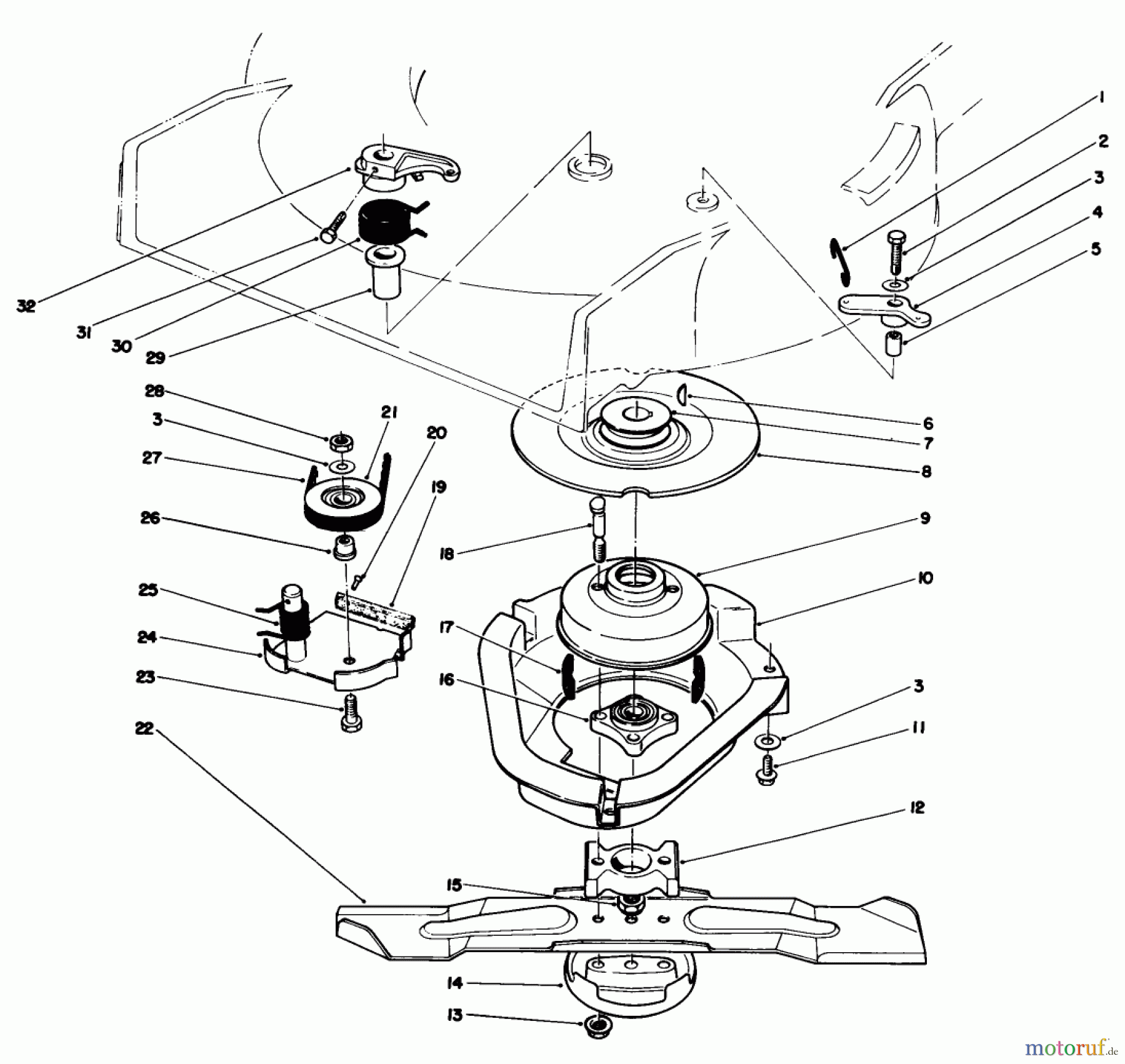  Toro Neu Mowers, Walk-Behind Seite 1 20684 - Toro Lawnmower, 1987 (7000001-7999999) BLADE BRAKE CLUTCH ASSEMBLY