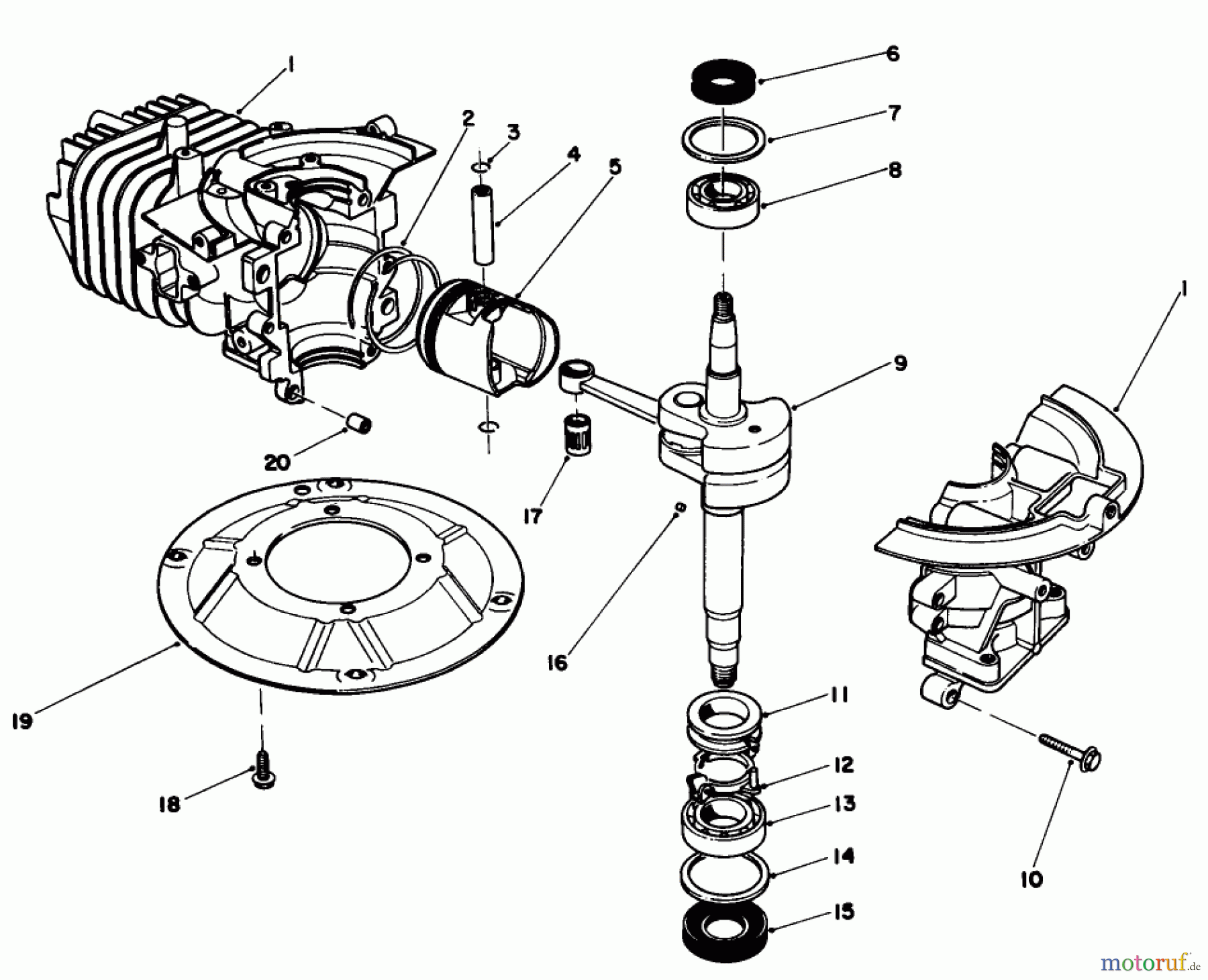  Toro Neu Mowers, Walk-Behind Seite 1 20684 - Toro Lawnmower, 1987 (7000001-7999999) ENGINE ASSEMBLY (MODEL NO. 47PG6)