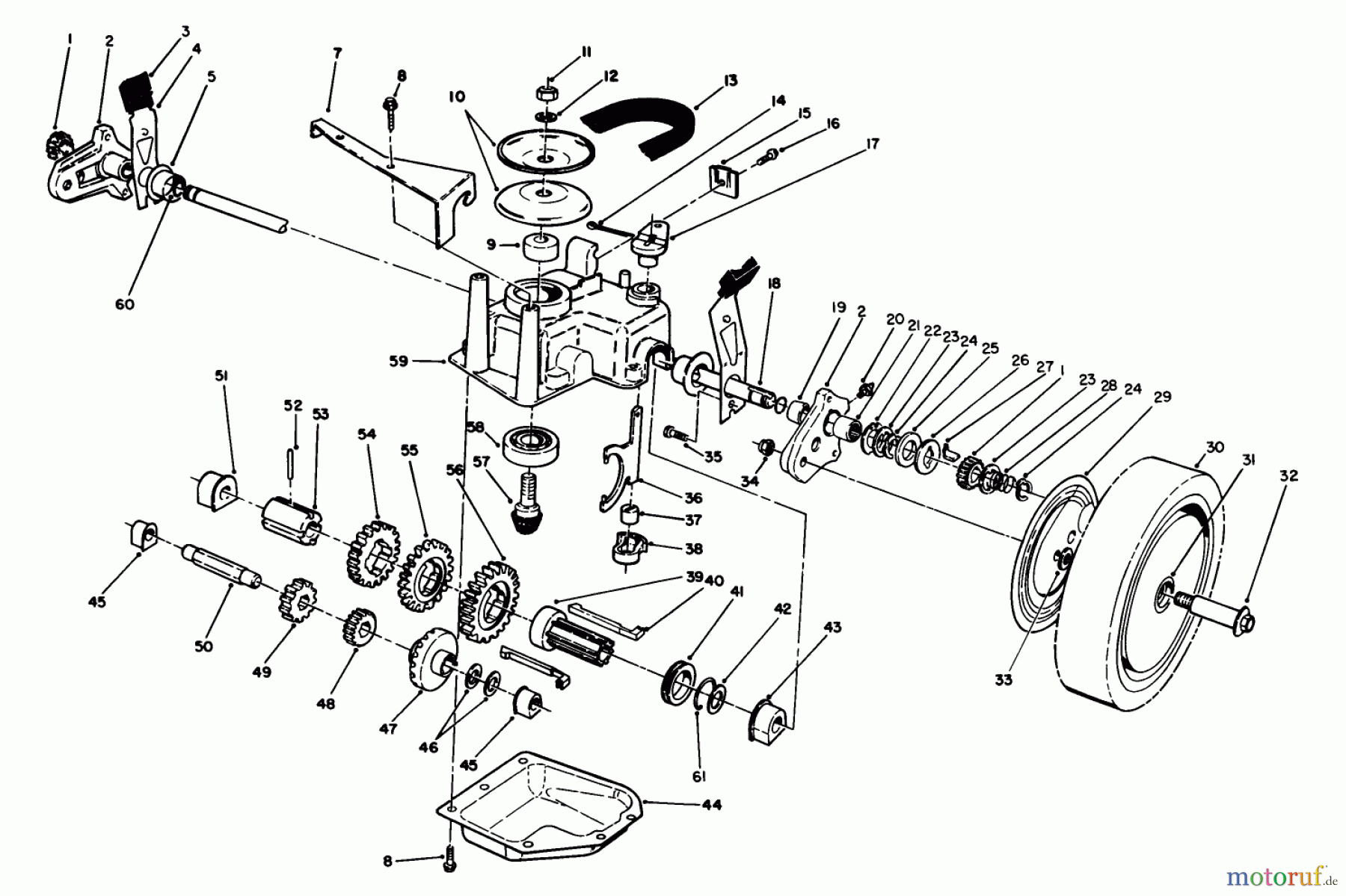  Toro Neu Mowers, Walk-Behind Seite 1 20684C - Toro Lawnmower, 1989 (9000001-9999999) GEAR CASE ASSEMBLY
