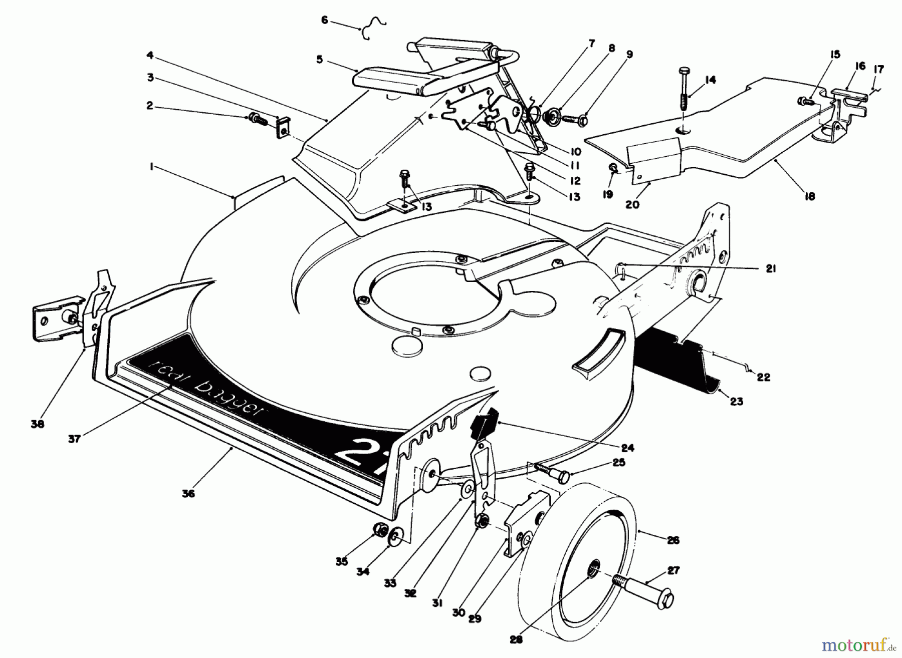  Toro Neu Mowers, Walk-Behind Seite 1 20692 - Toro Lawnmower, 1987 (7000001-7999999) HOUSING ASSEMBLY
