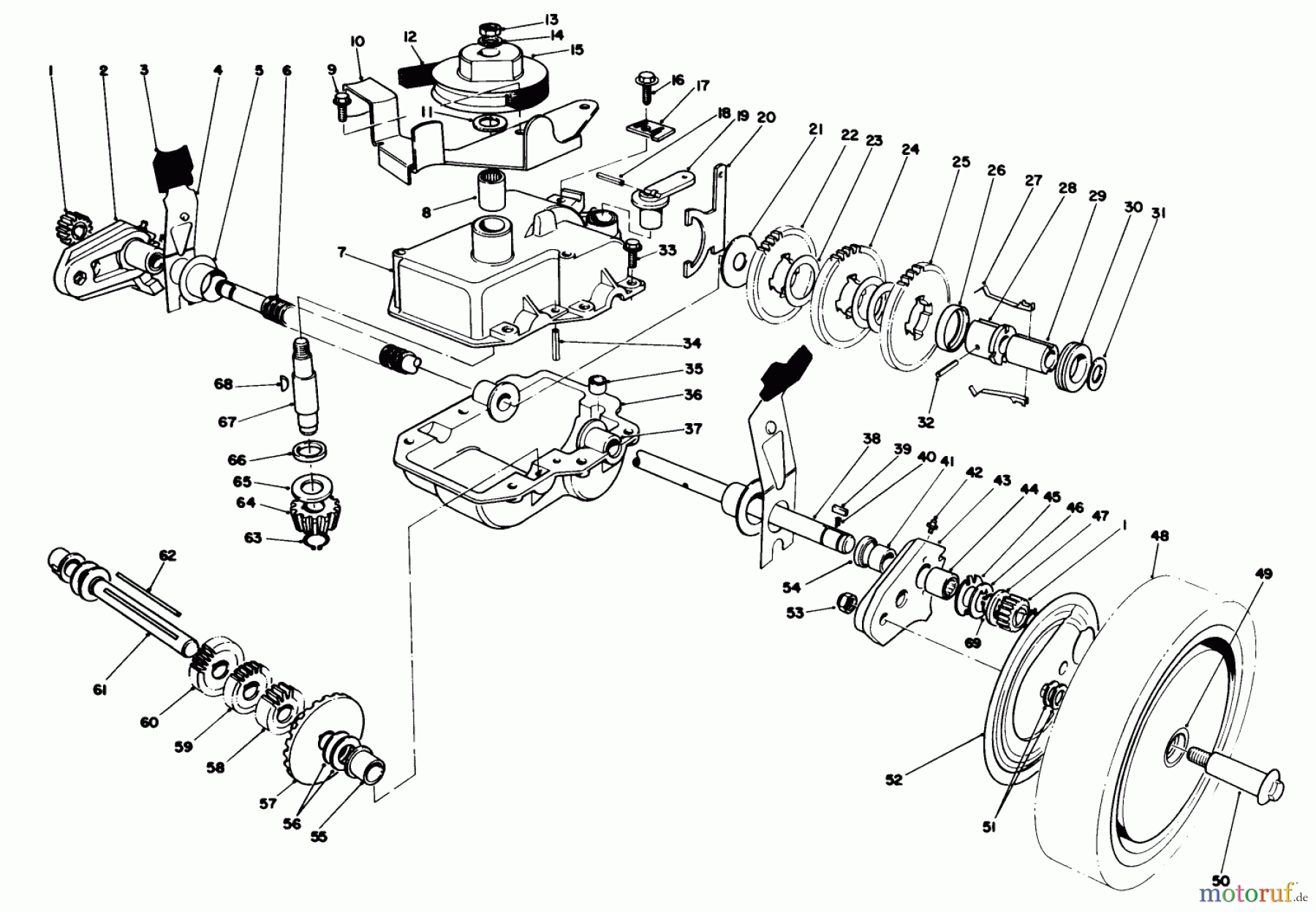  Toro Neu Mowers, Walk-Behind Seite 1 20695 - Toro Lawnmower, 1987 (7000001-7999999) GEAR CASE ASSEMBLY