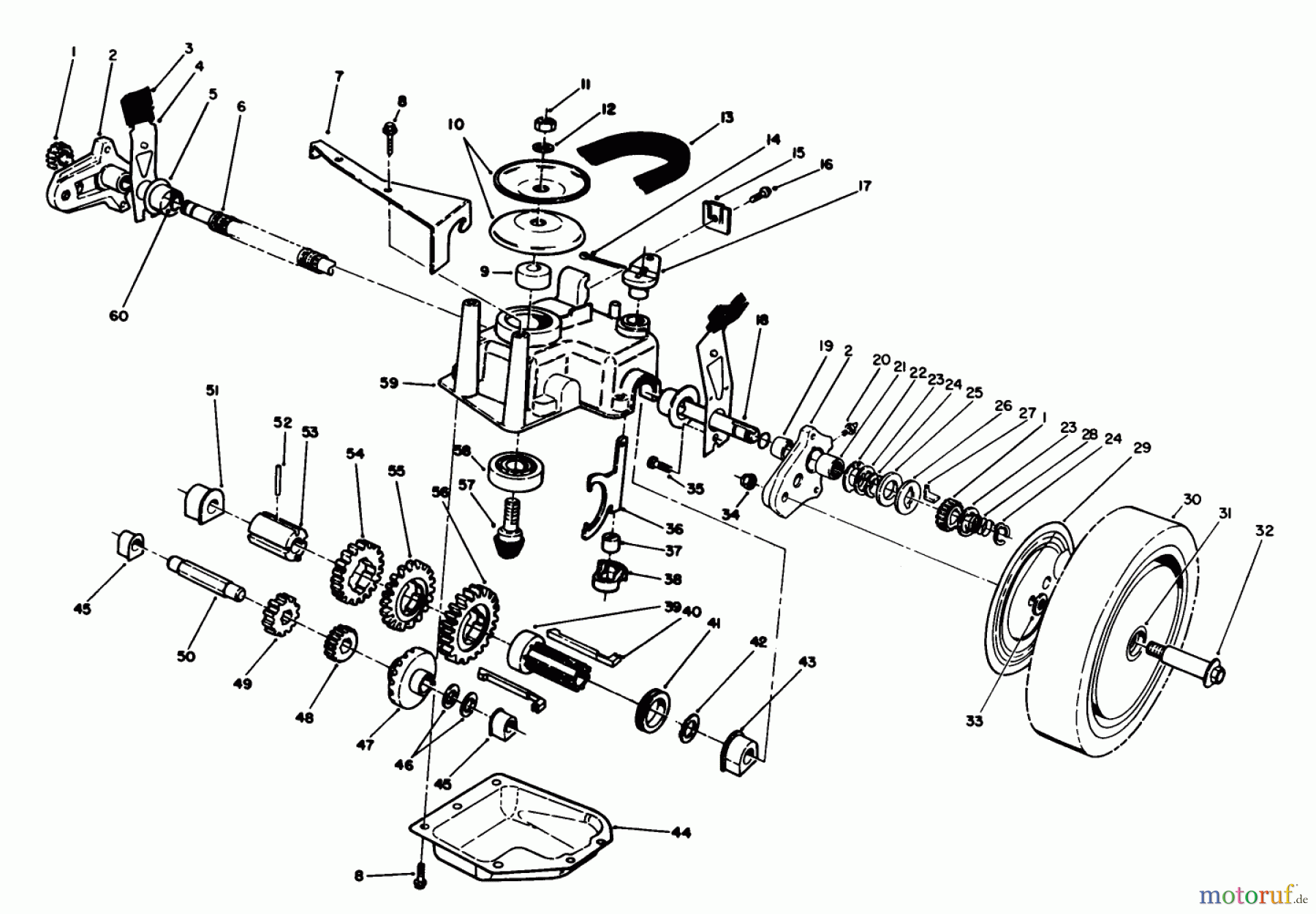  Toro Neu Mowers, Walk-Behind Seite 1 20695 - Toro Lawnmower, 1988 (8000001-8999999) GEAR CASE ASSEMBLY (USED ON UNITS WITH SERIAL NO. 8050000 & UP)