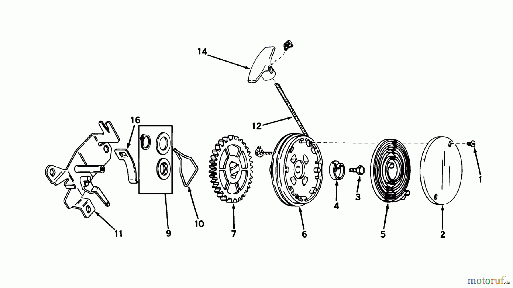 Toro Neu Mowers, Walk-Behind Seite 1 20700 - Toro Lawnmower, 1978 (8000001-8999999) REWIND STARTER NO. 590519