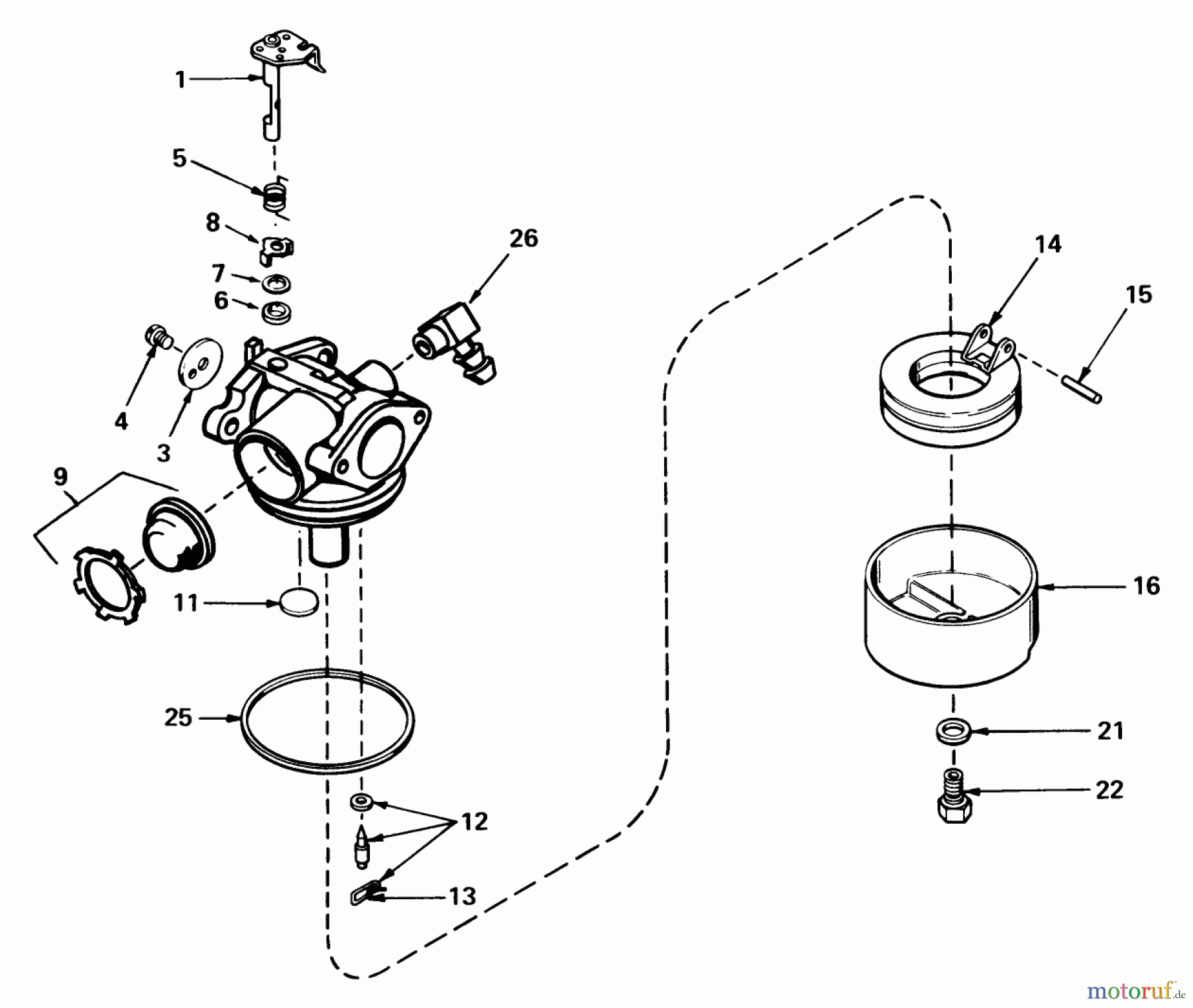  Toro Neu Mowers, Walk-Behind Seite 1 20700 - Toro Lawnmower, 1981 (1000001-1999999) CARBURETOR NO. 632050