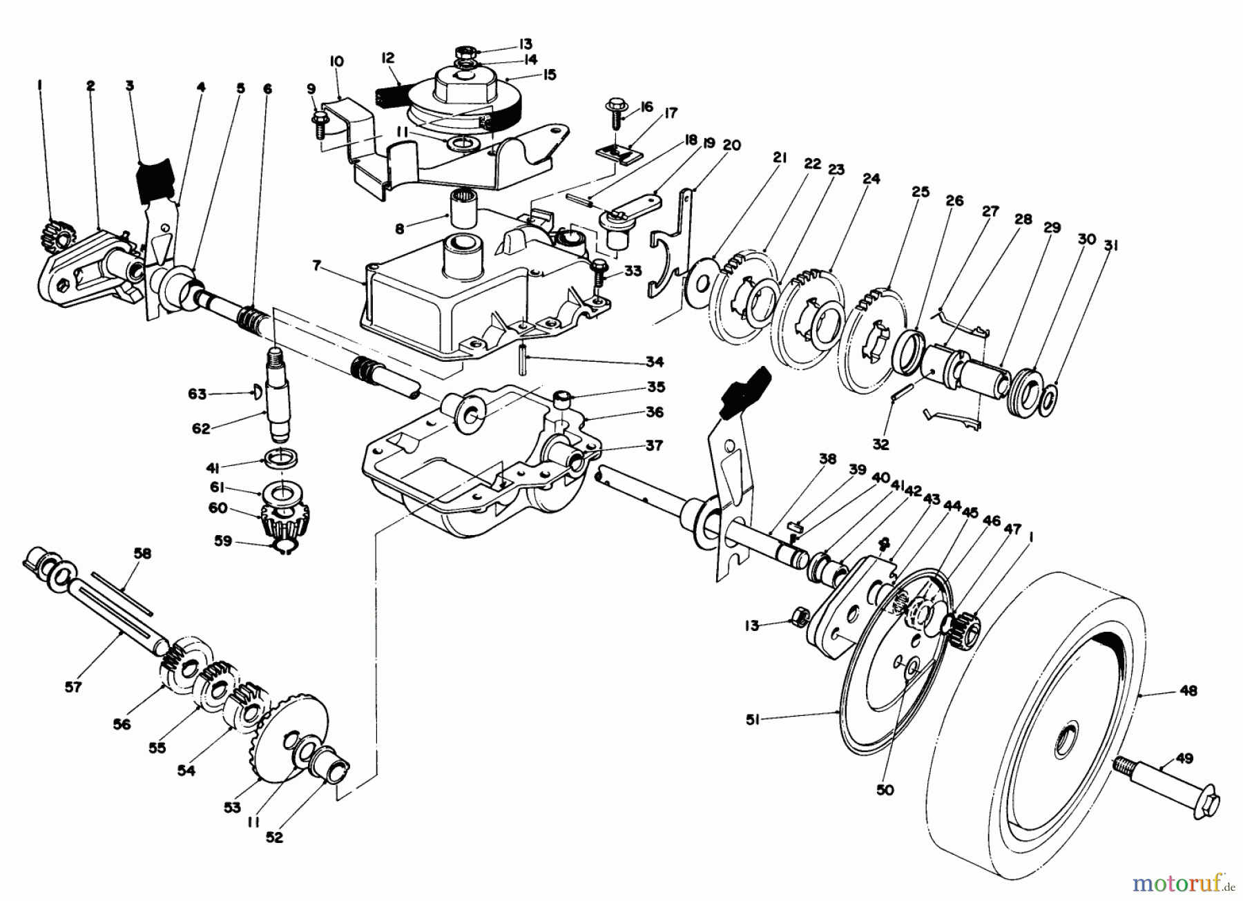  Toro Neu Mowers, Walk-Behind Seite 1 20705 - Toro Lawnmower, 1983 (3000001-3999999) GEAR CASE ASSEMBLY