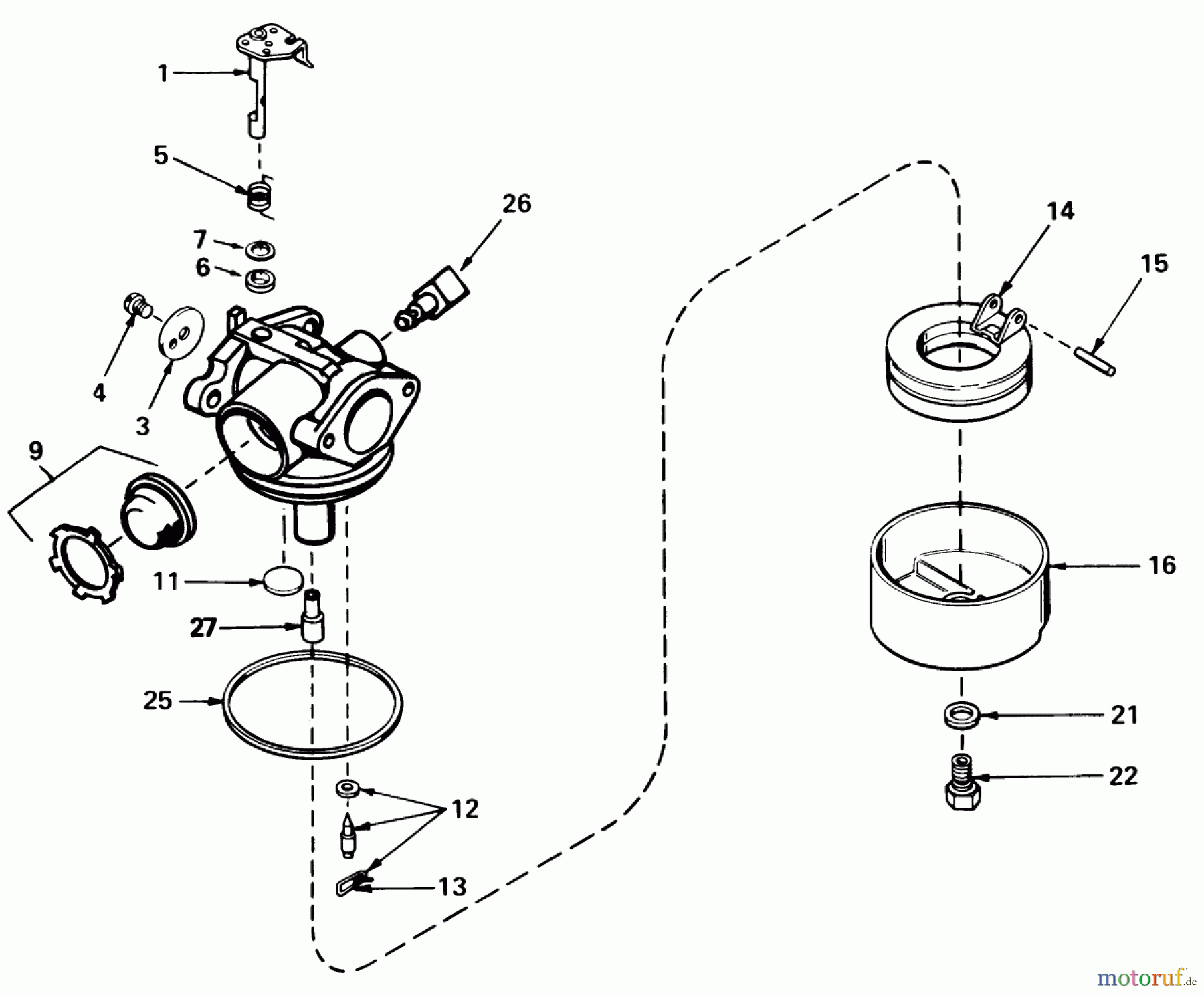  Toro Neu Mowers, Walk-Behind Seite 1 20705 - Toro Lawnmower, 1984 (4000001-4999999) CARBURETOR NO. 632050A