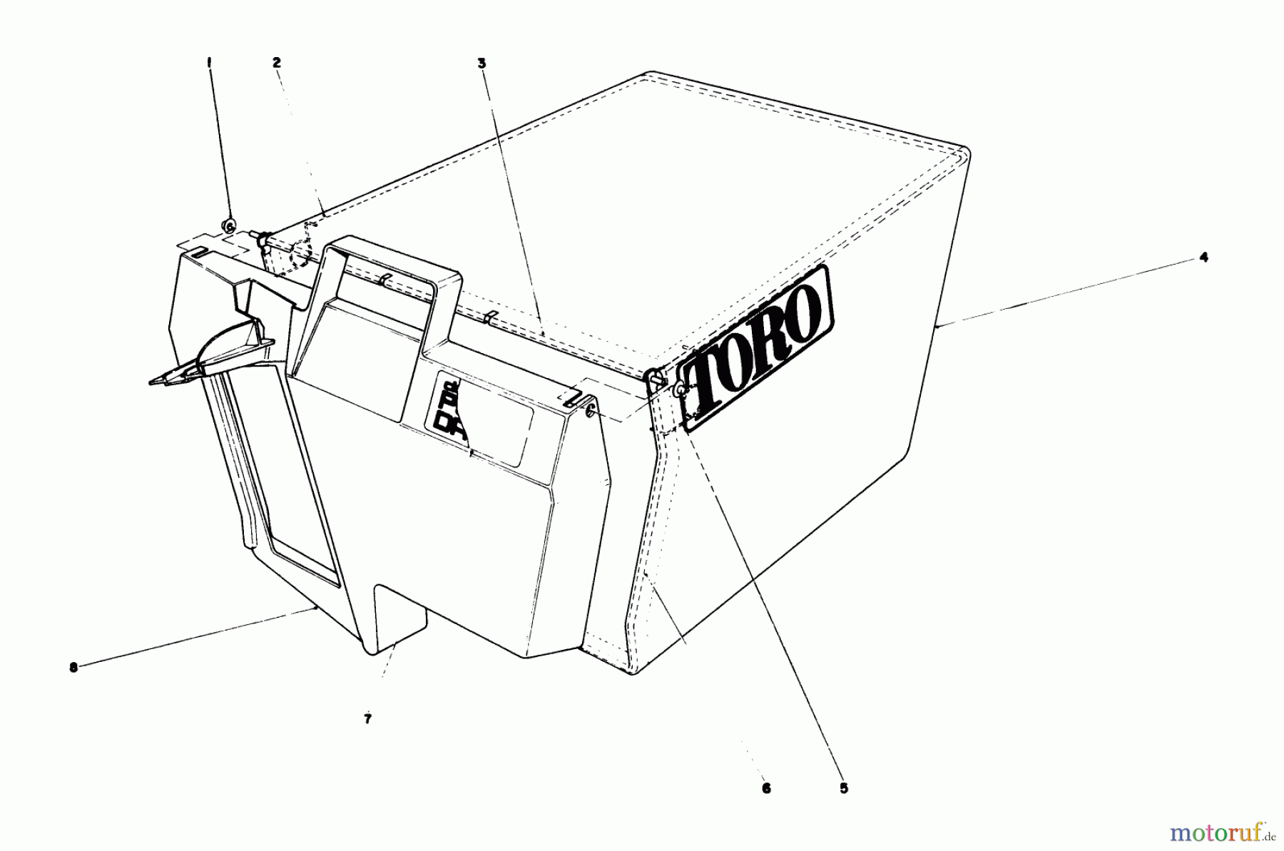  Toro Neu Mowers, Walk-Behind Seite 1 20705 - Toro Lawnmower, 1984 (4000001-4999999) GRASS BAG ASSEMBLY NO. 11-0189