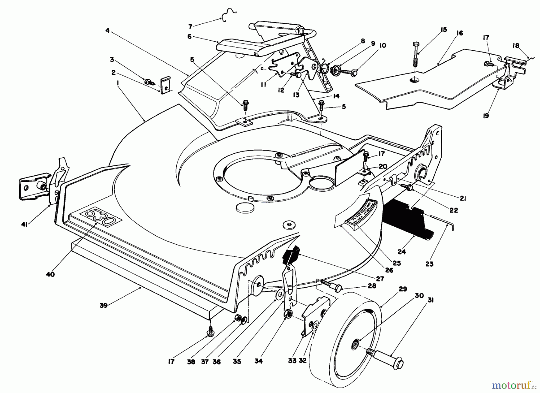 Toro Neu Mowers, Walk-Behind Seite 1 20705 - Toro Lawnmower, 1985 (5000001-5999999) HOUSING ASSEMBLY