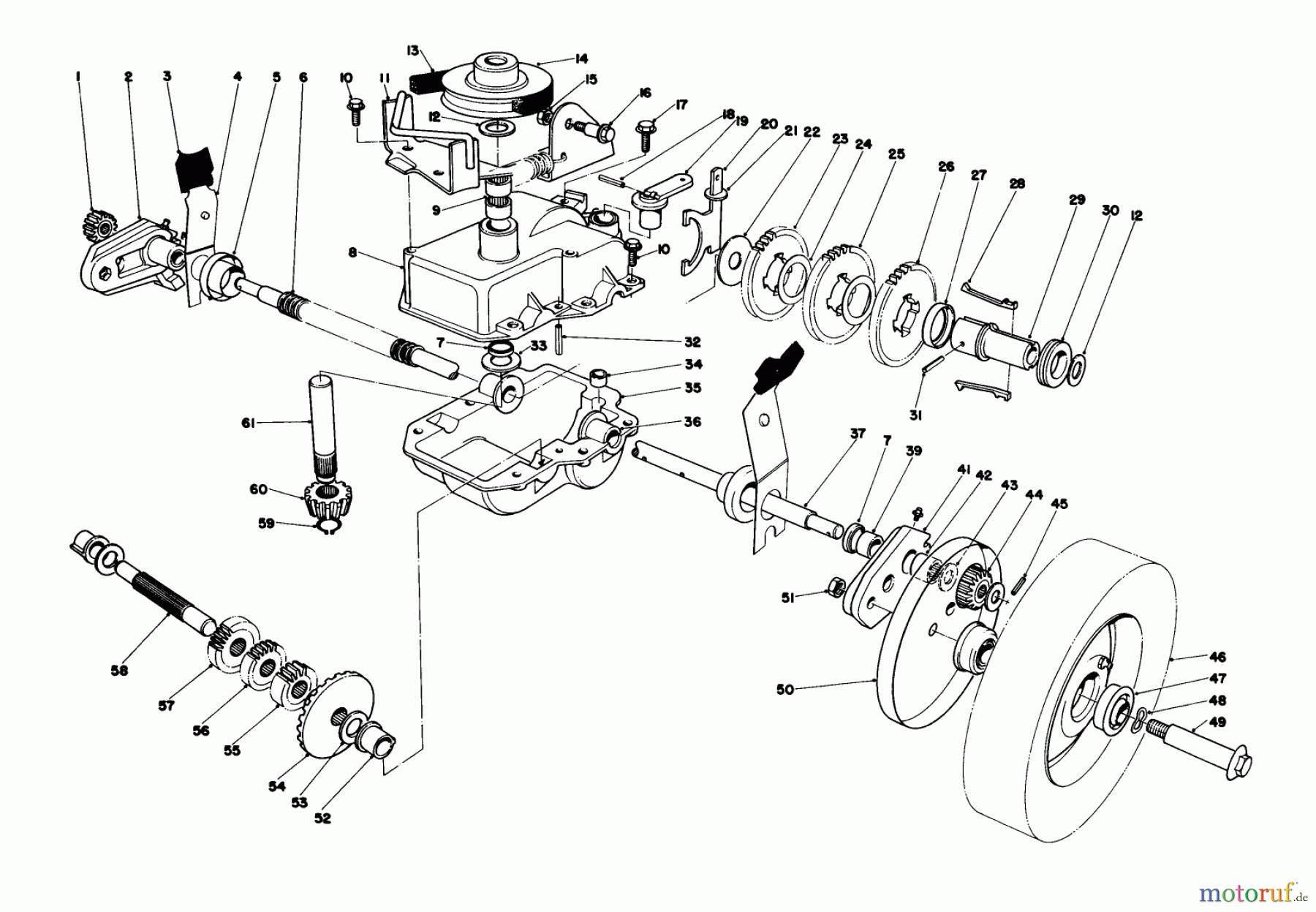  Toro Neu Mowers, Walk-Behind Seite 1 20715 - Toro Lawnmower, 1979 (9000001-9999999) GEAR CASE ASSEMBLY