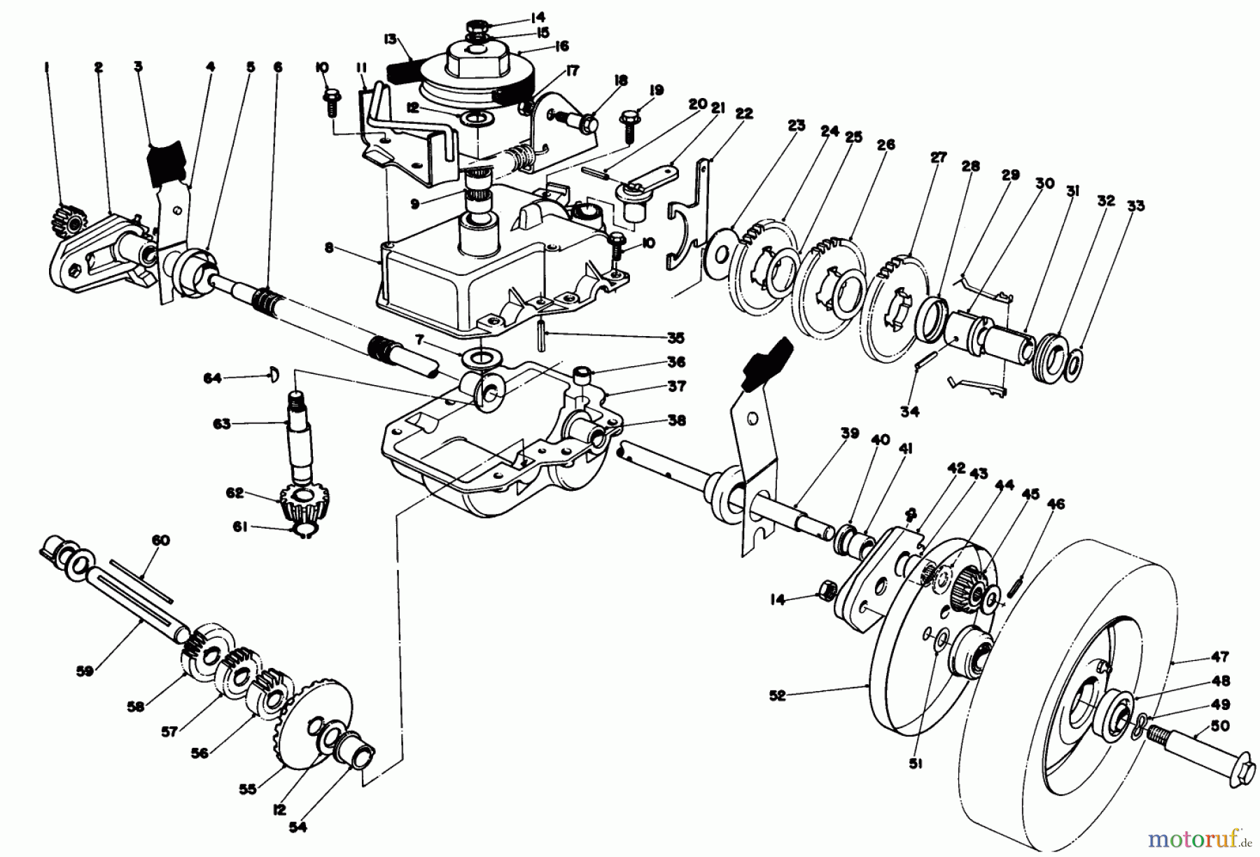 Toro Neu Mowers, Walk-Behind Seite 1 20715 - Toro Lawnmower, 1980 (0000001-0999999) GEAR CASE ASSEMBLY