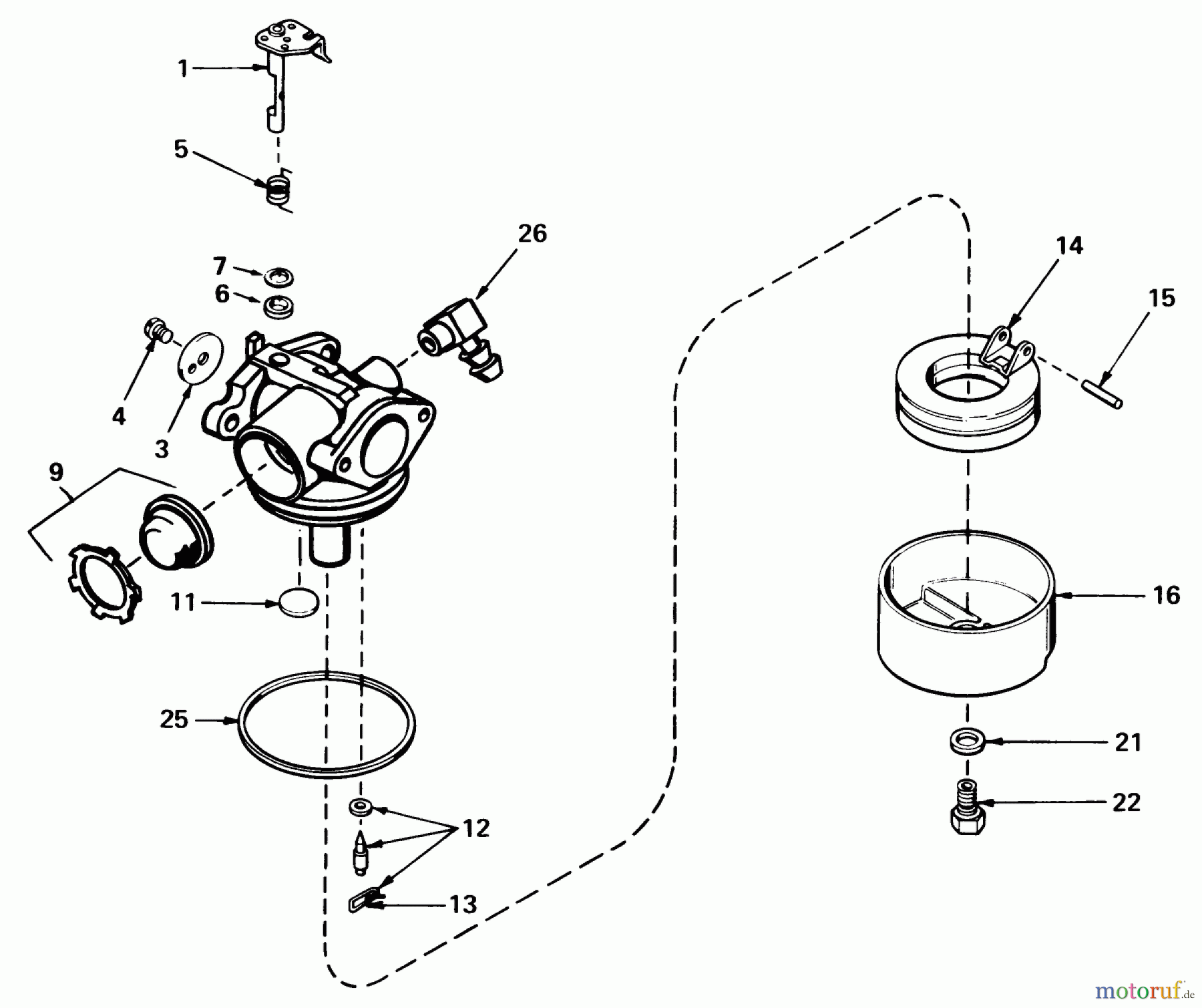  Toro Neu Mowers, Walk-Behind Seite 1 20715 - Toro Lawnmower, 1981 (1000001-1999999) CARBURETOR NO. 632050