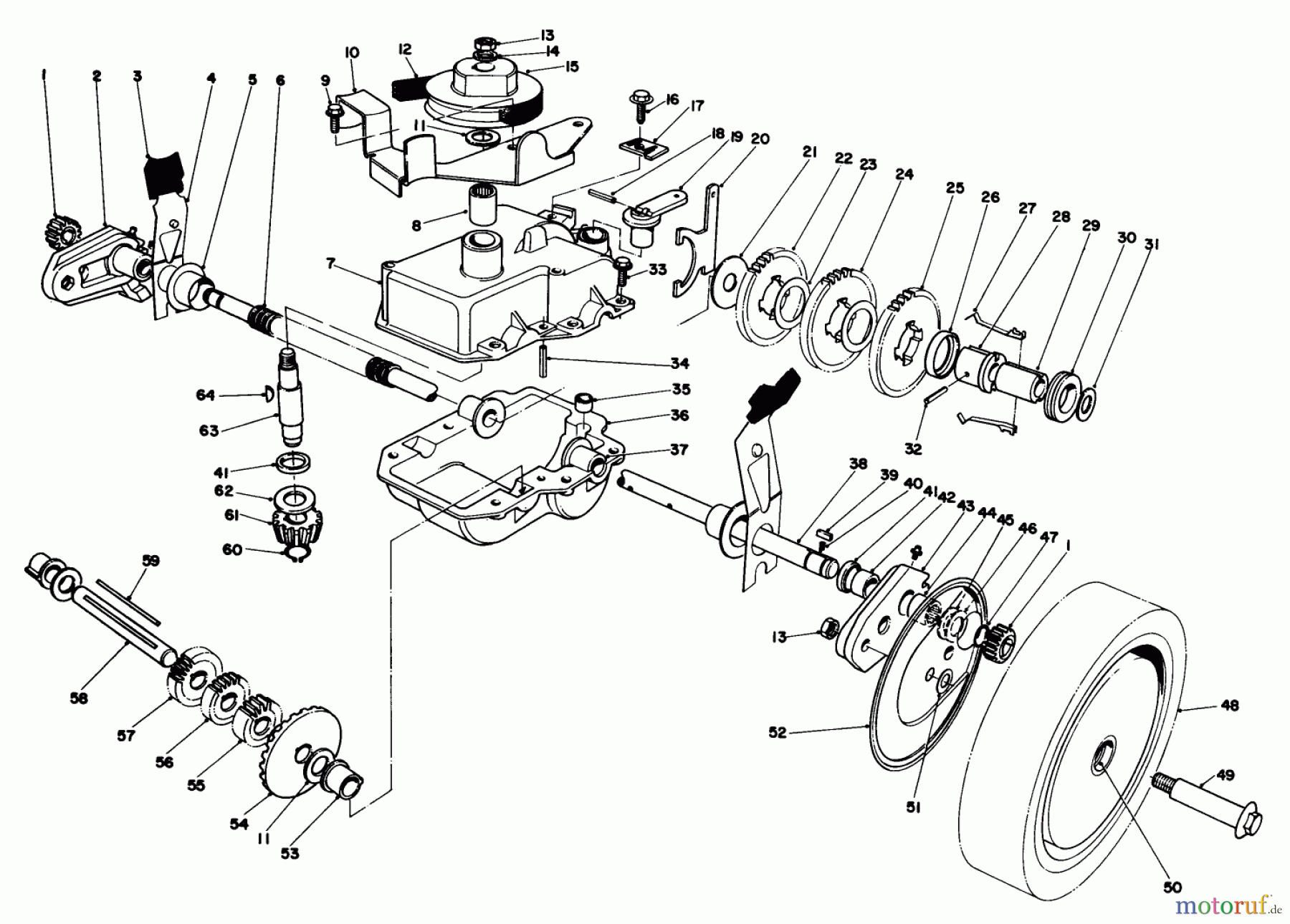  Toro Neu Mowers, Walk-Behind Seite 1 20715 - Toro Lawnmower, 1983 (3000001-3999999) GEAR CASE ASSEMBLY