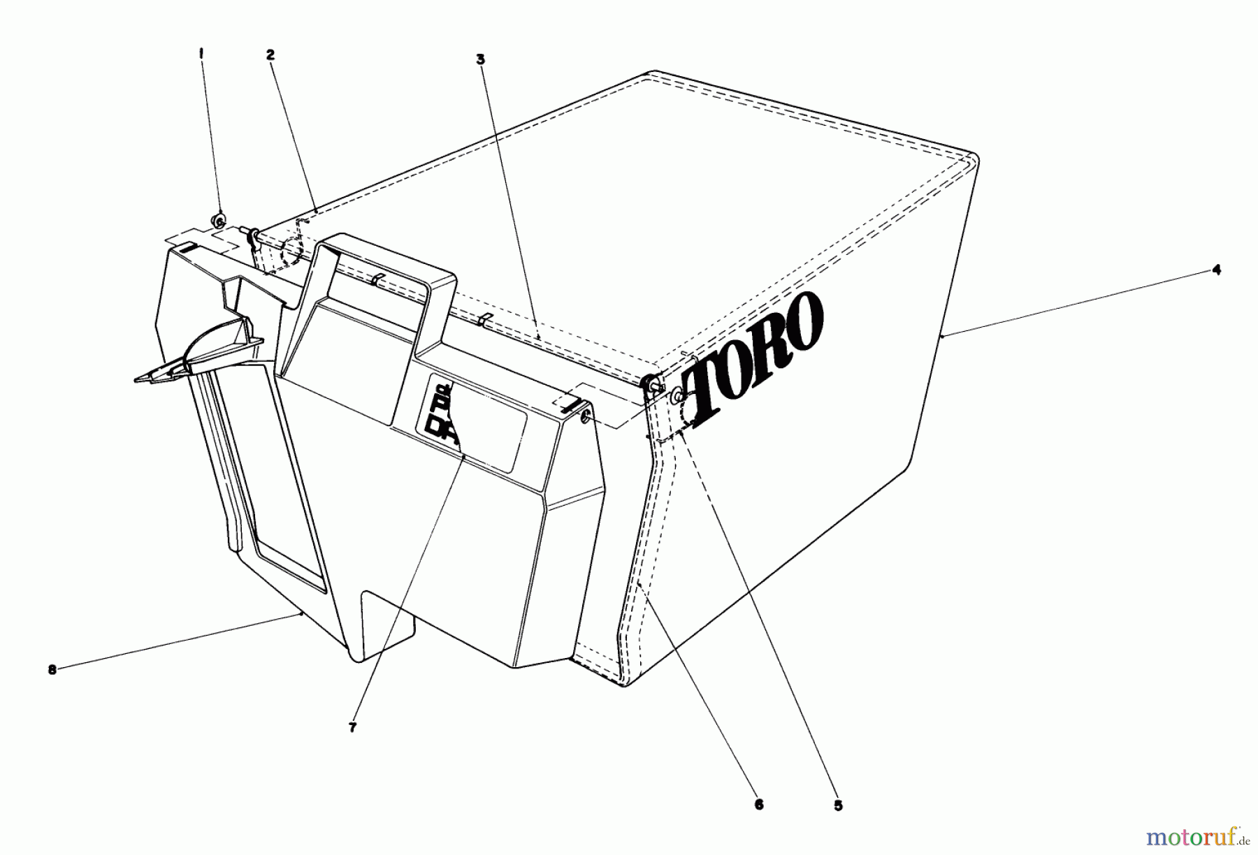  Toro Neu Mowers, Walk-Behind Seite 1 20720 - Toro Lawnmower, 1981 (1000001-1999999) GRASS BAG ASSEMBLY NO. 11-0189