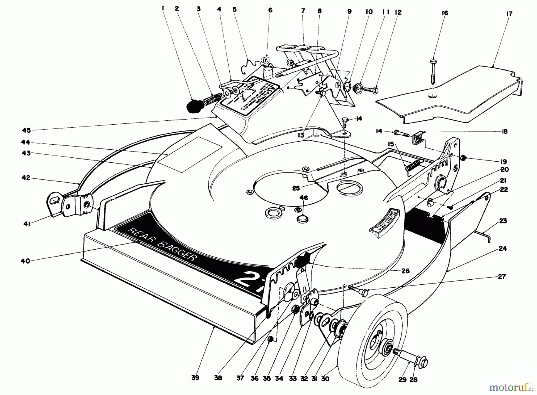  Toro Neu Mowers, Walk-Behind Seite 1 20720 - Toro Lawnmower, 1981 (1000001-1999999) HOUSING ASSEMBLY