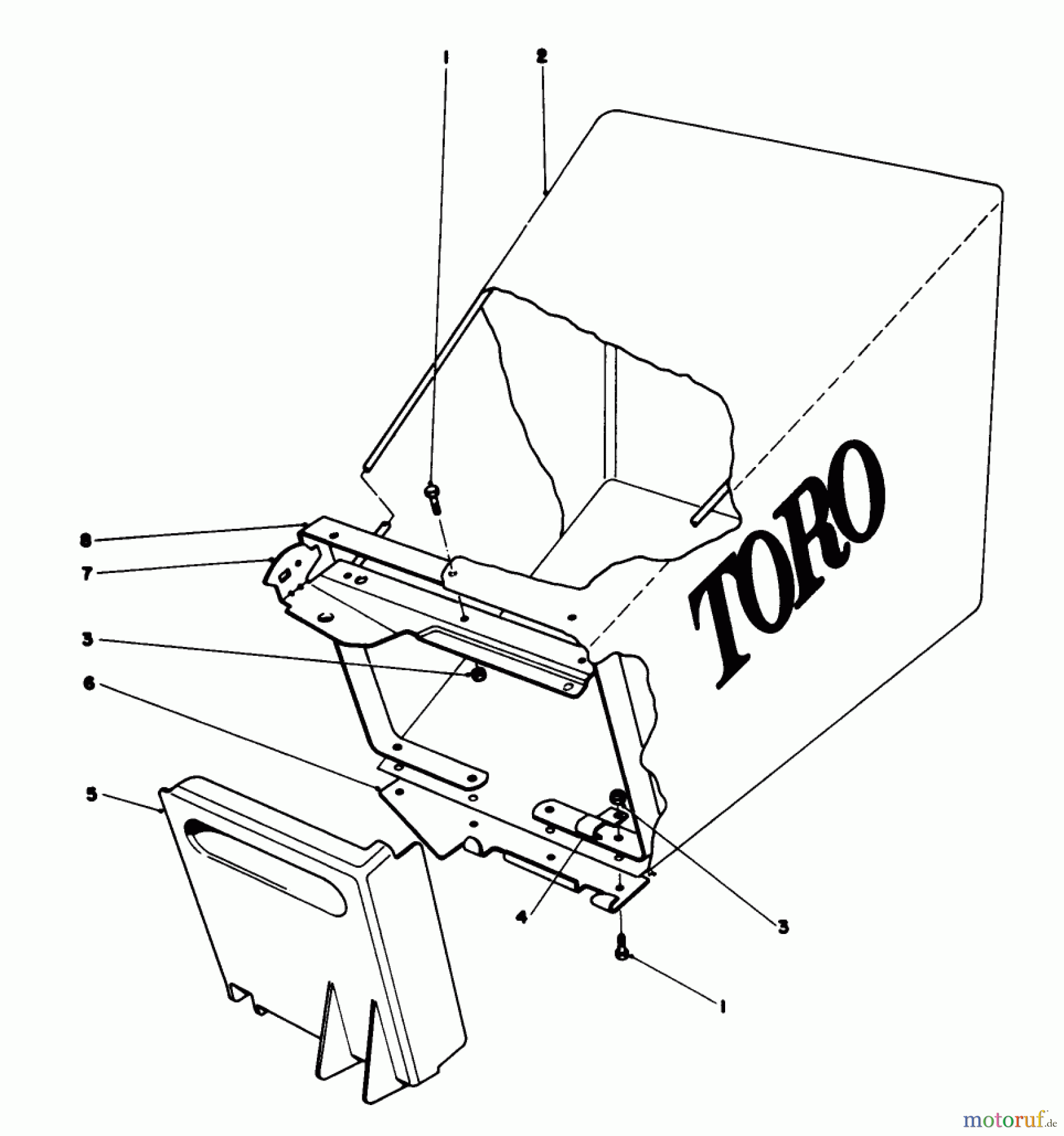 Toro Neu Mowers, Walk-Behind Seite 1 20725 - Toro Lawnmower, 1980 (0000001-0999999) GRASS BAG ASSEMBLY