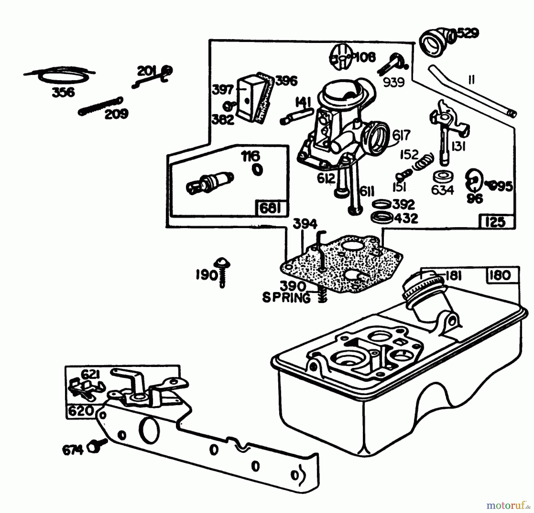  Toro Neu Mowers, Walk-Behind Seite 1 20735 - Toro Lawnmower, 1983 (3000001-3999999) CARBURETOR ASSEMBLY MODEL NO. 110908-1207-01